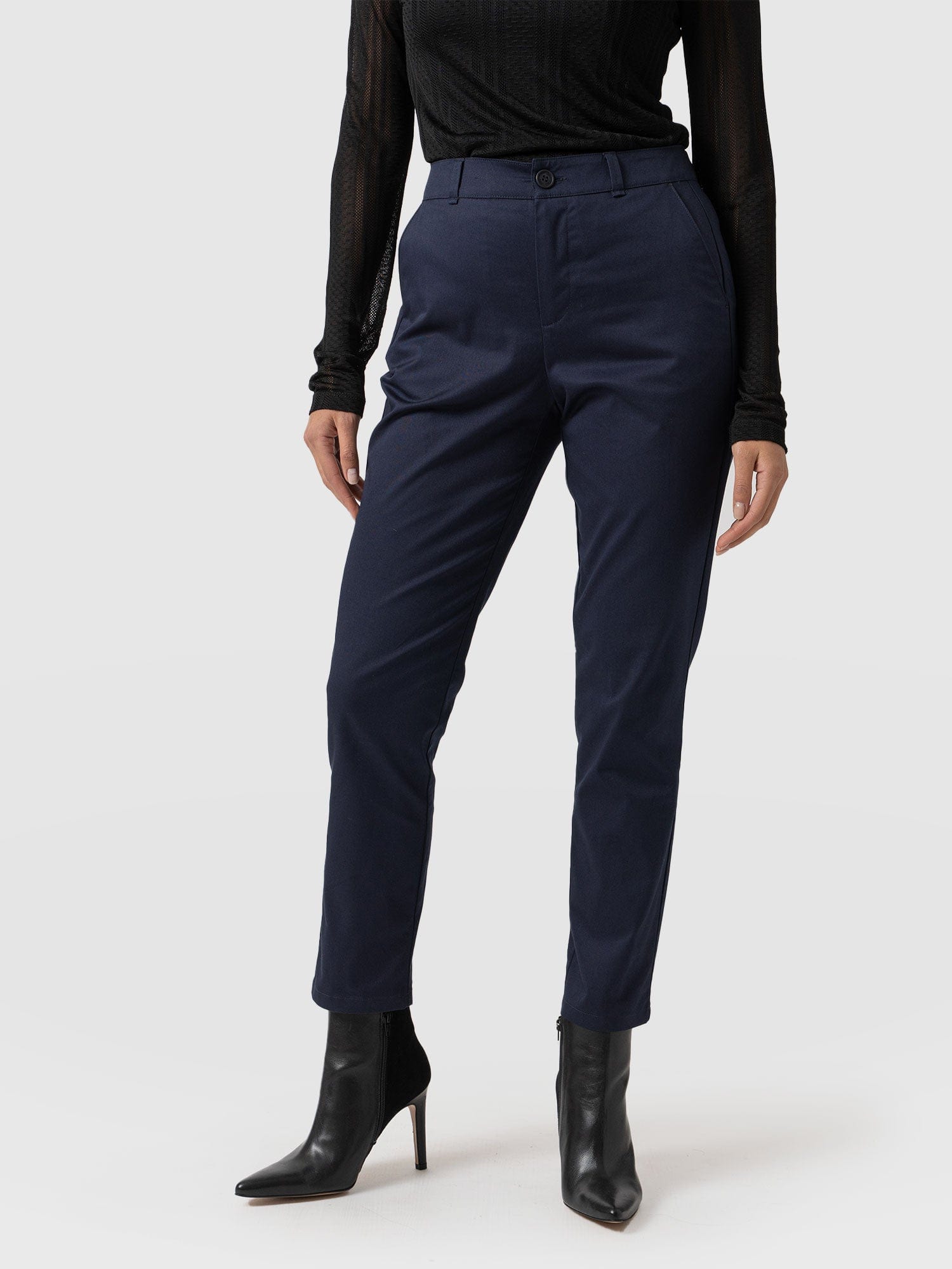 Eden Chino Navy - Women's Trousers | Saint + Sofia® UK