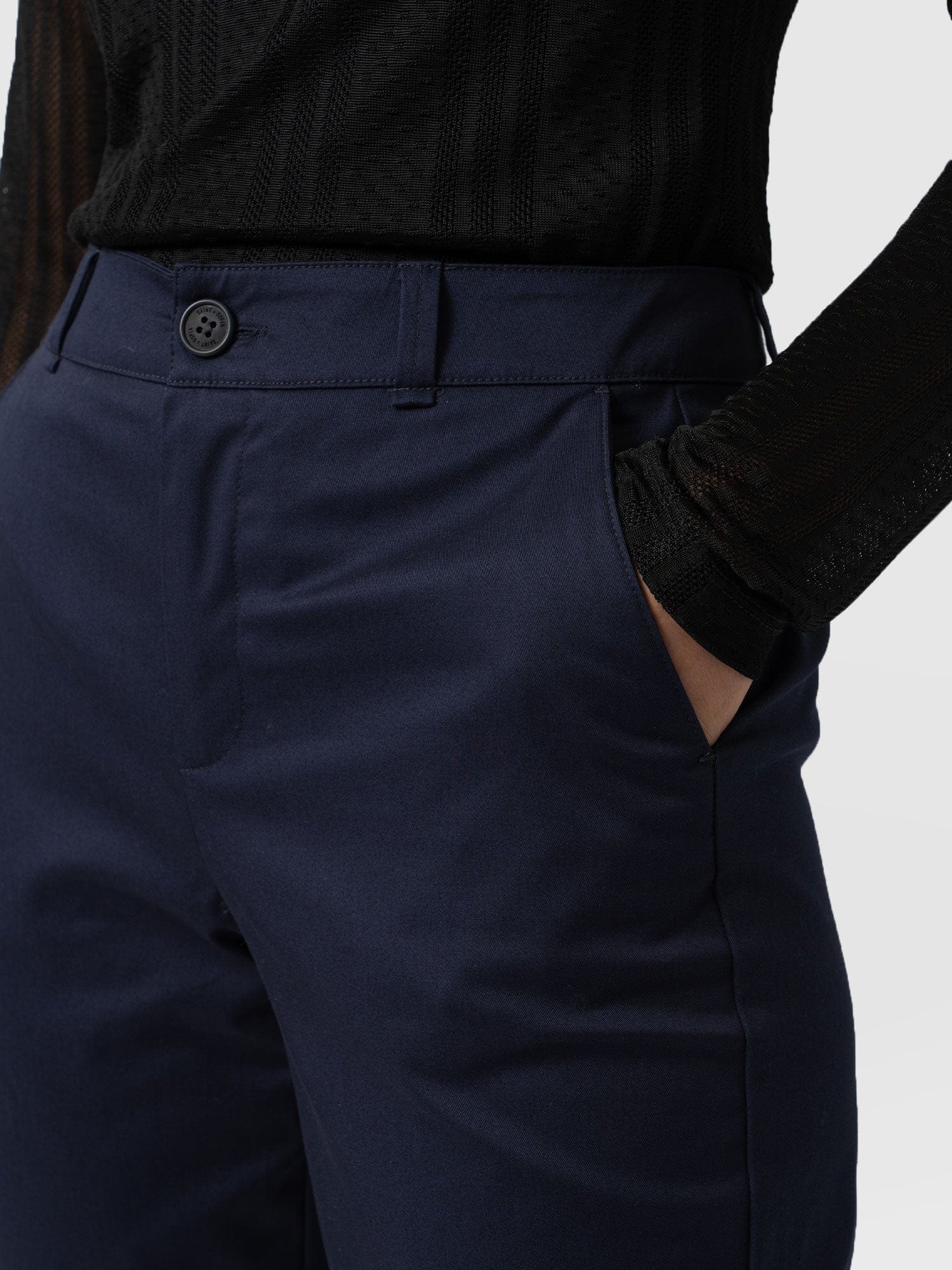 Eden Chino Navy - Women's Trousers | Saint + Sofia® UK