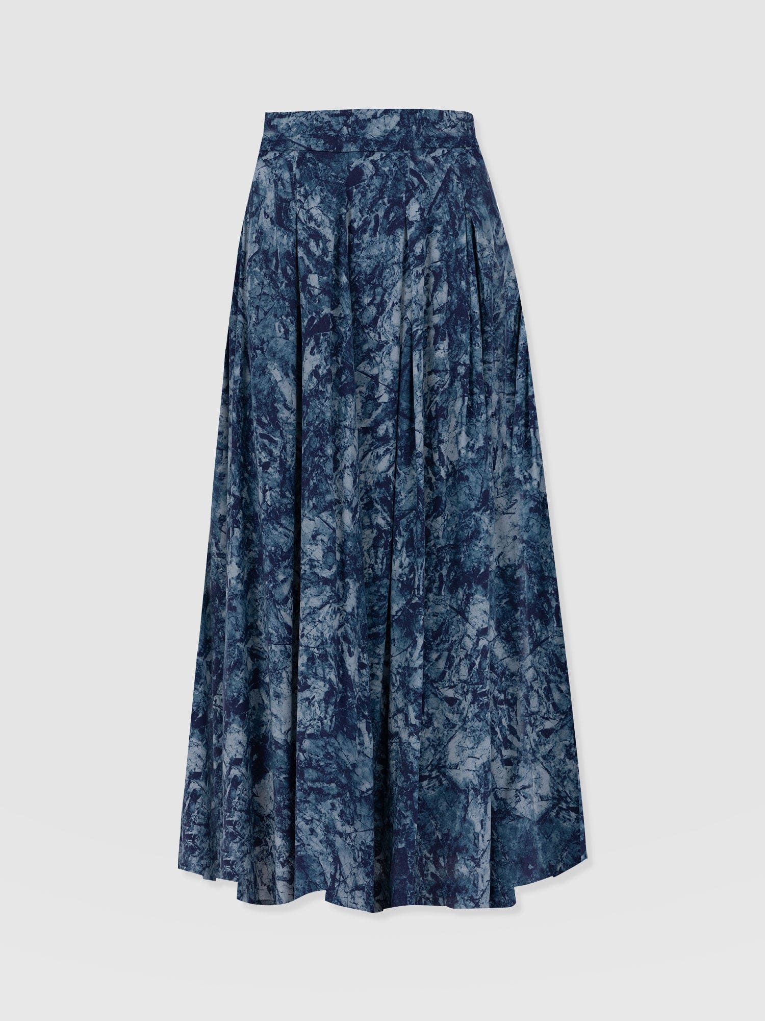 Eliza Pleated Skirt Blue Marble - Women's Skirts | Saint and Sofia® UK