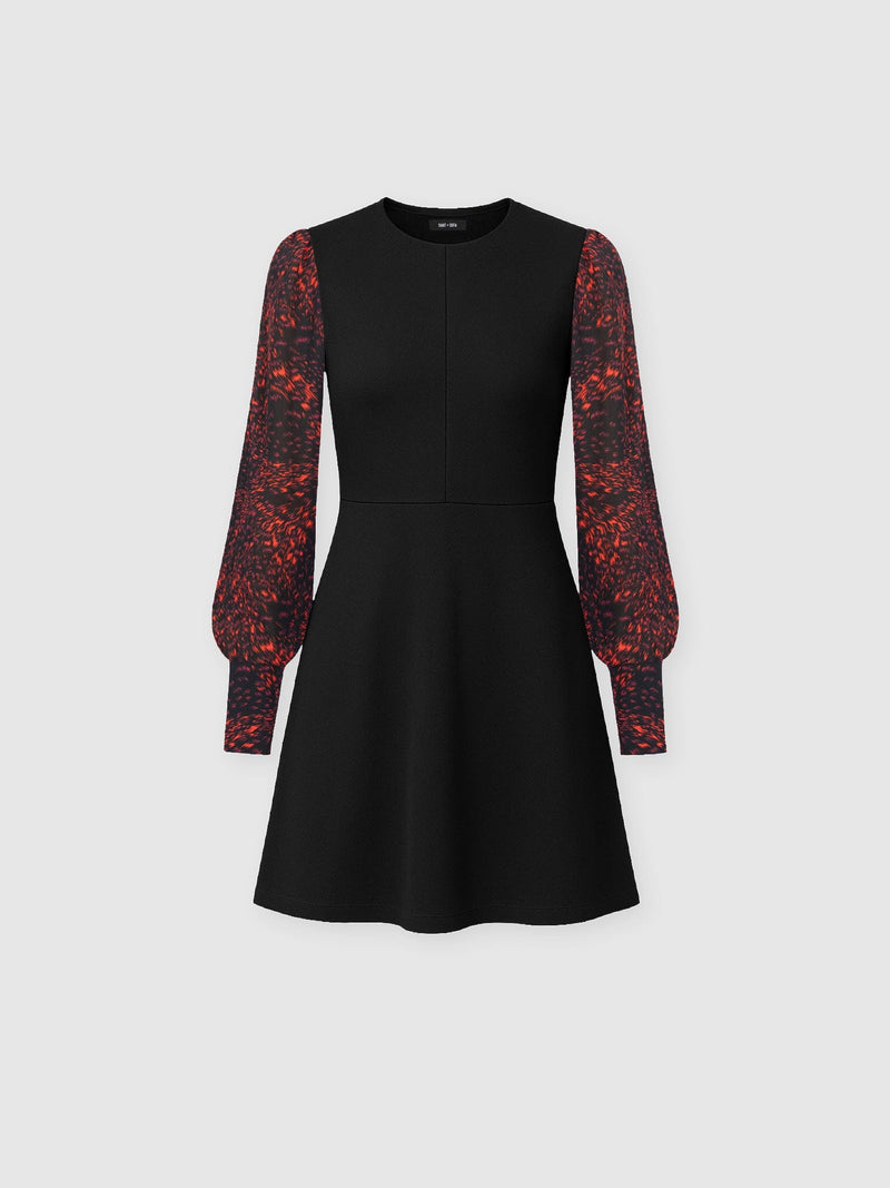 Ella Fit & Flare Dress - Red Fade Spot - Women's Dresses | Saint + Sofia® UK