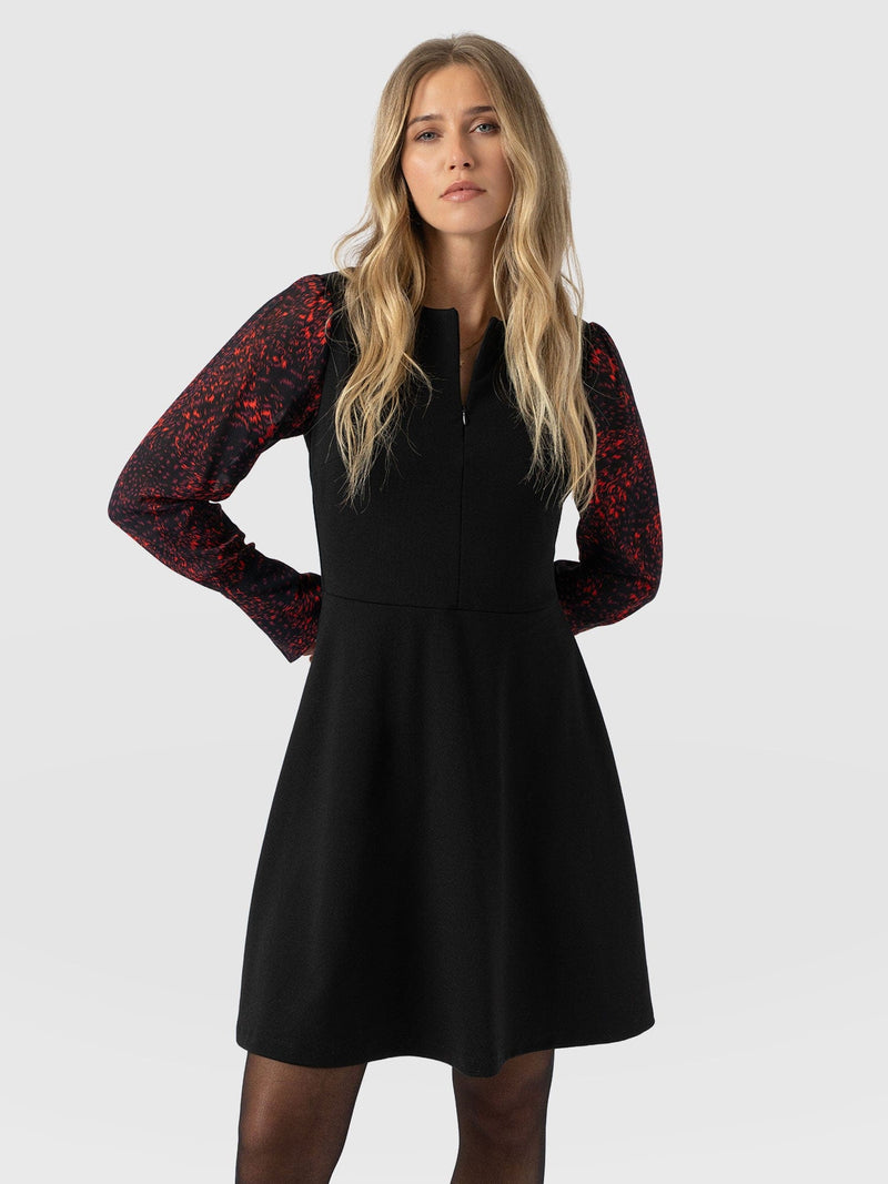 Ella Fit & Flare Dress - Red Fade Spot - Women's Dresses | Saint + Sofia® UK