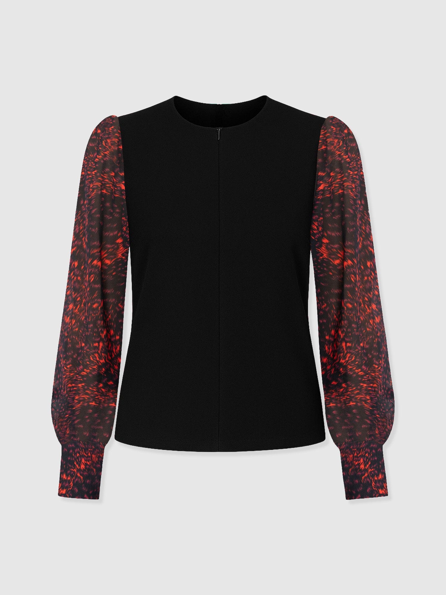 Ella Zip Up Top - Red Fade Spot - Women's T-shirts | Saint and Sofia® UK
