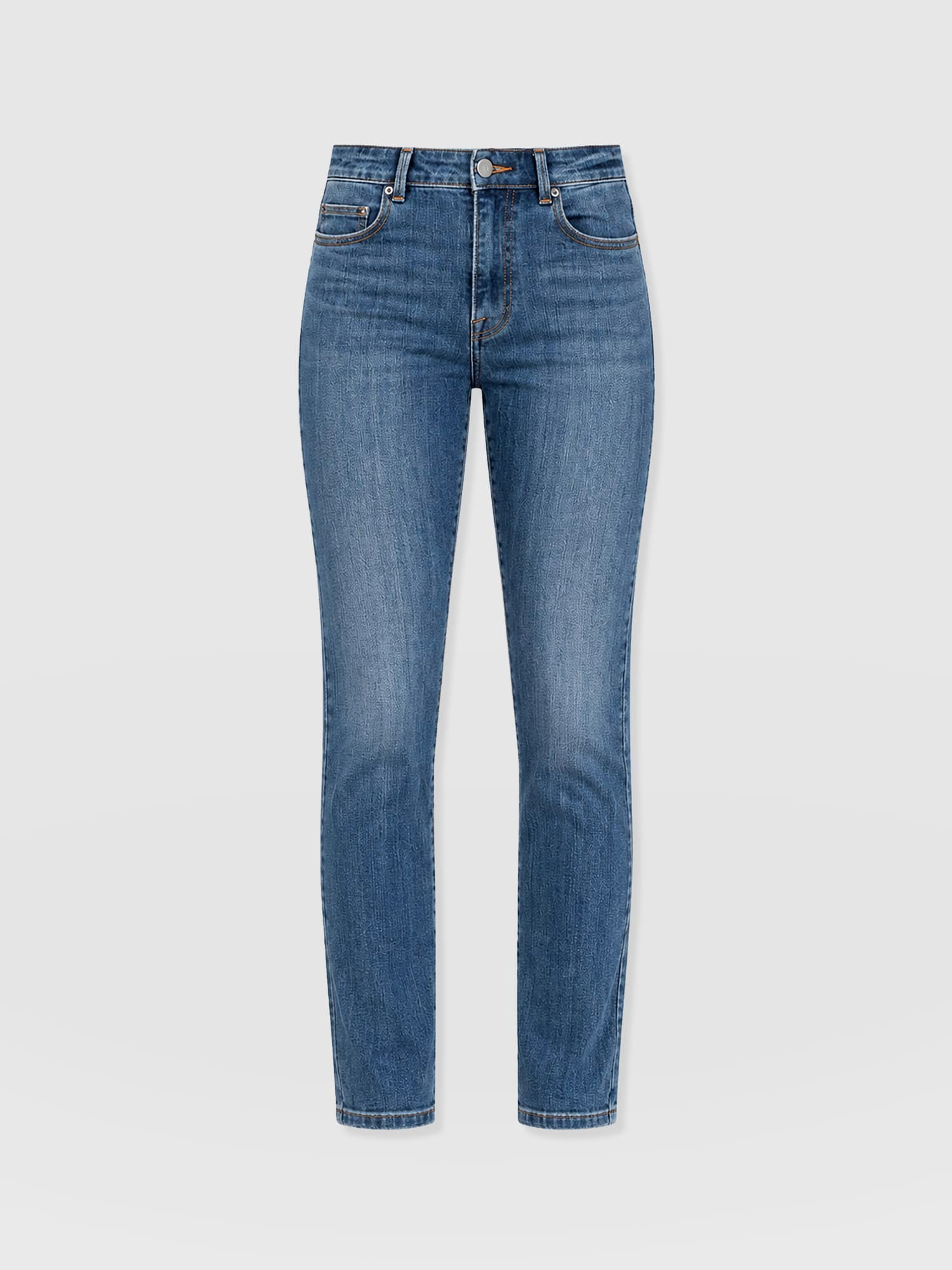 Emma Straight Leg Jean - Mid Blue