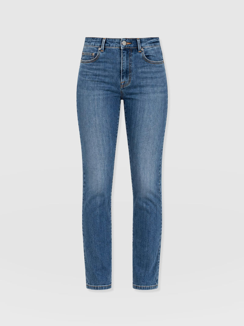 Emma Straight Leg Jean - Mid Blue