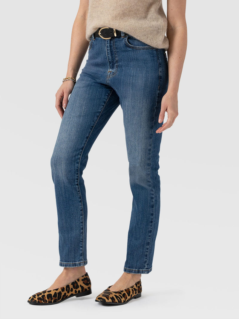 Emma Straight Leg Jean - Mid Blue