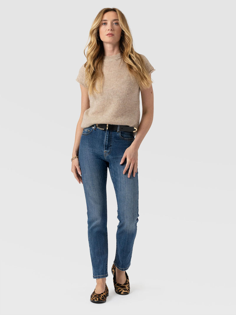 Emma Straight Leg Jean - Mid Blue