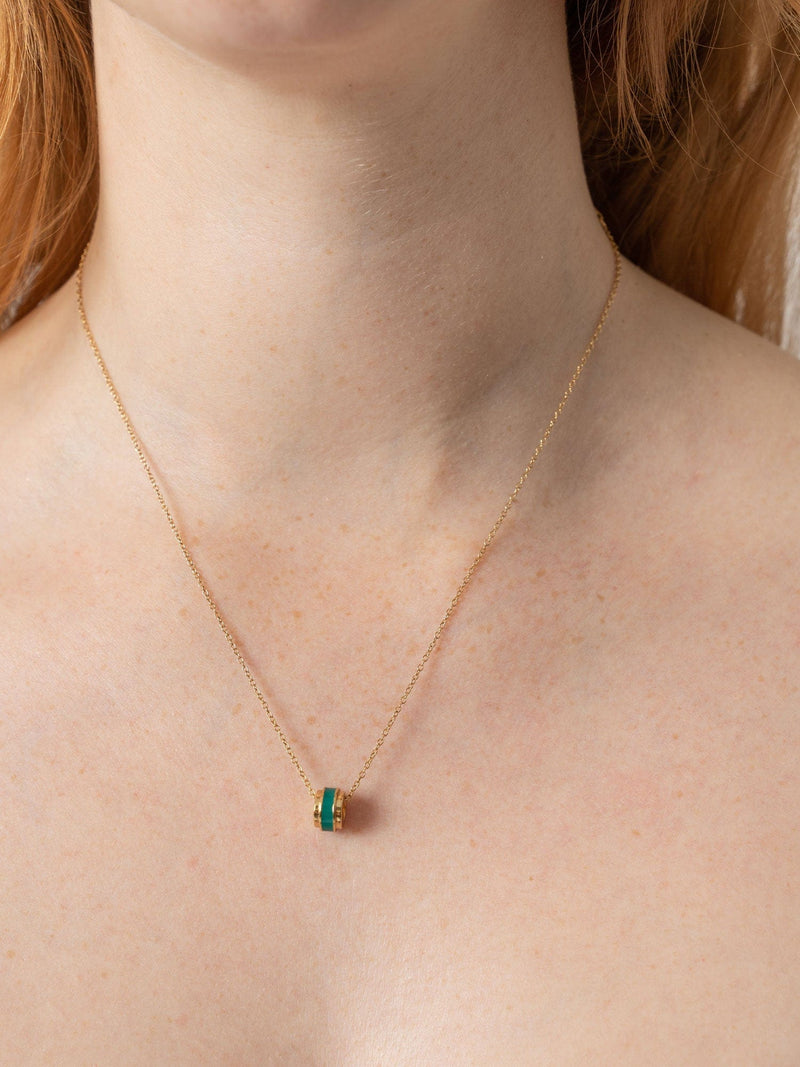 Enamel Stripe Charm Necklace Gold - Women's Jewellery | Saint + Sofia® UK