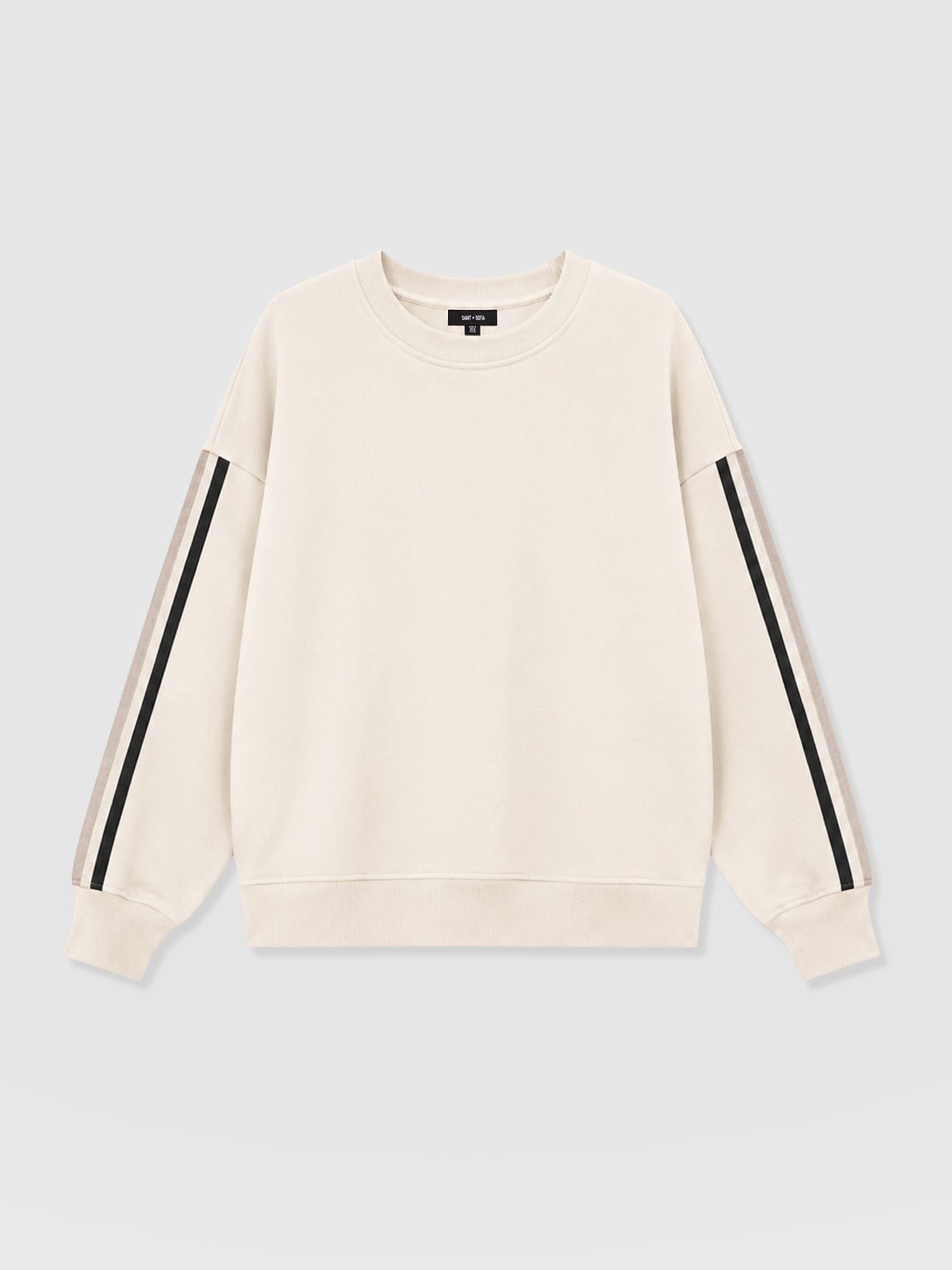 Ennis Sweatshirt - Cream - Black Stripe - Women's Jumpers | Saint and Sofia® UK
