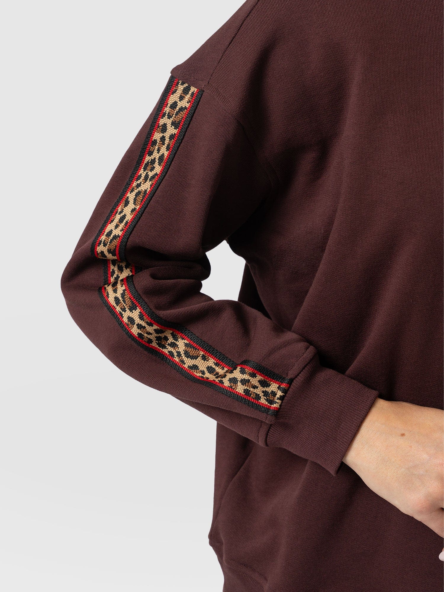 Ennis Sweatshirt - Maroon - Leopard - Women's Jumpers | Saint + Sofia® UK