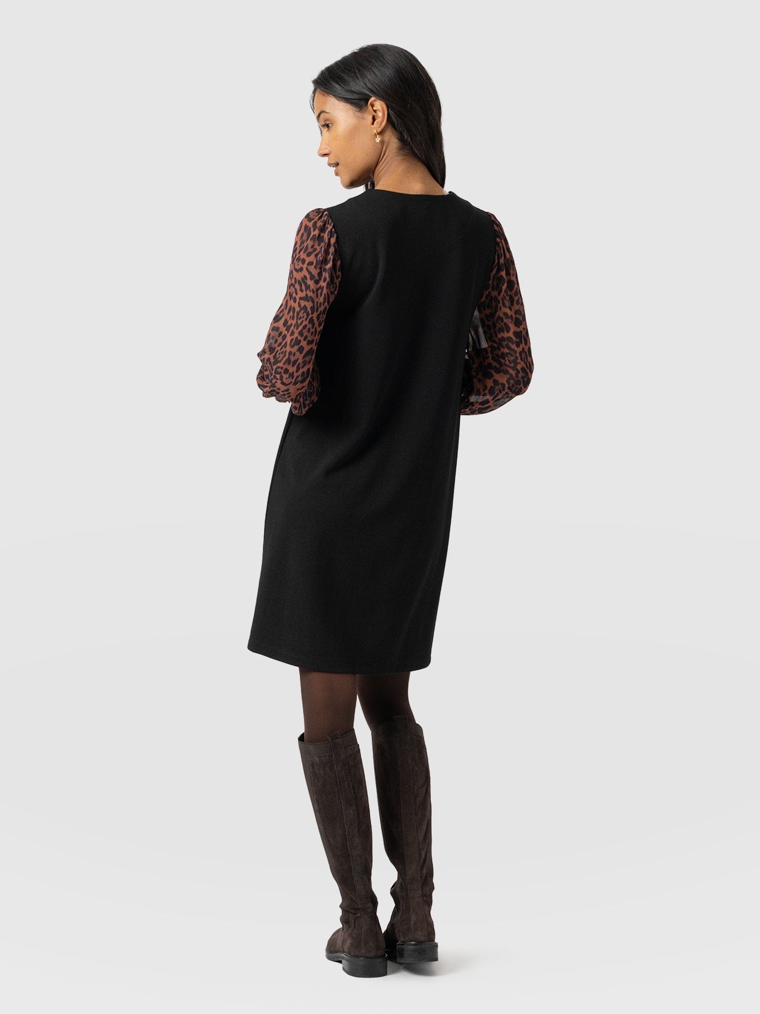 Esme Zip Up Dress Brown Leopard - Women's Dresses | Saint + Sofia® UK