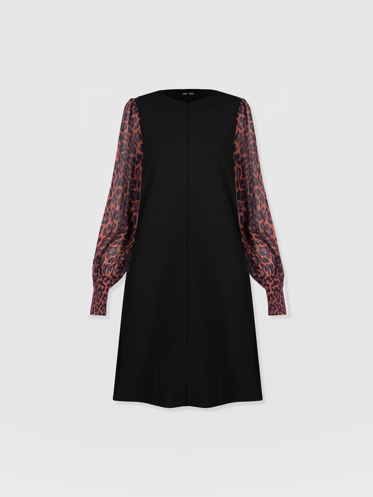 Esme Zip Up Dress Brown Leopard - Women's Dresses | Saint + Sofia® UK