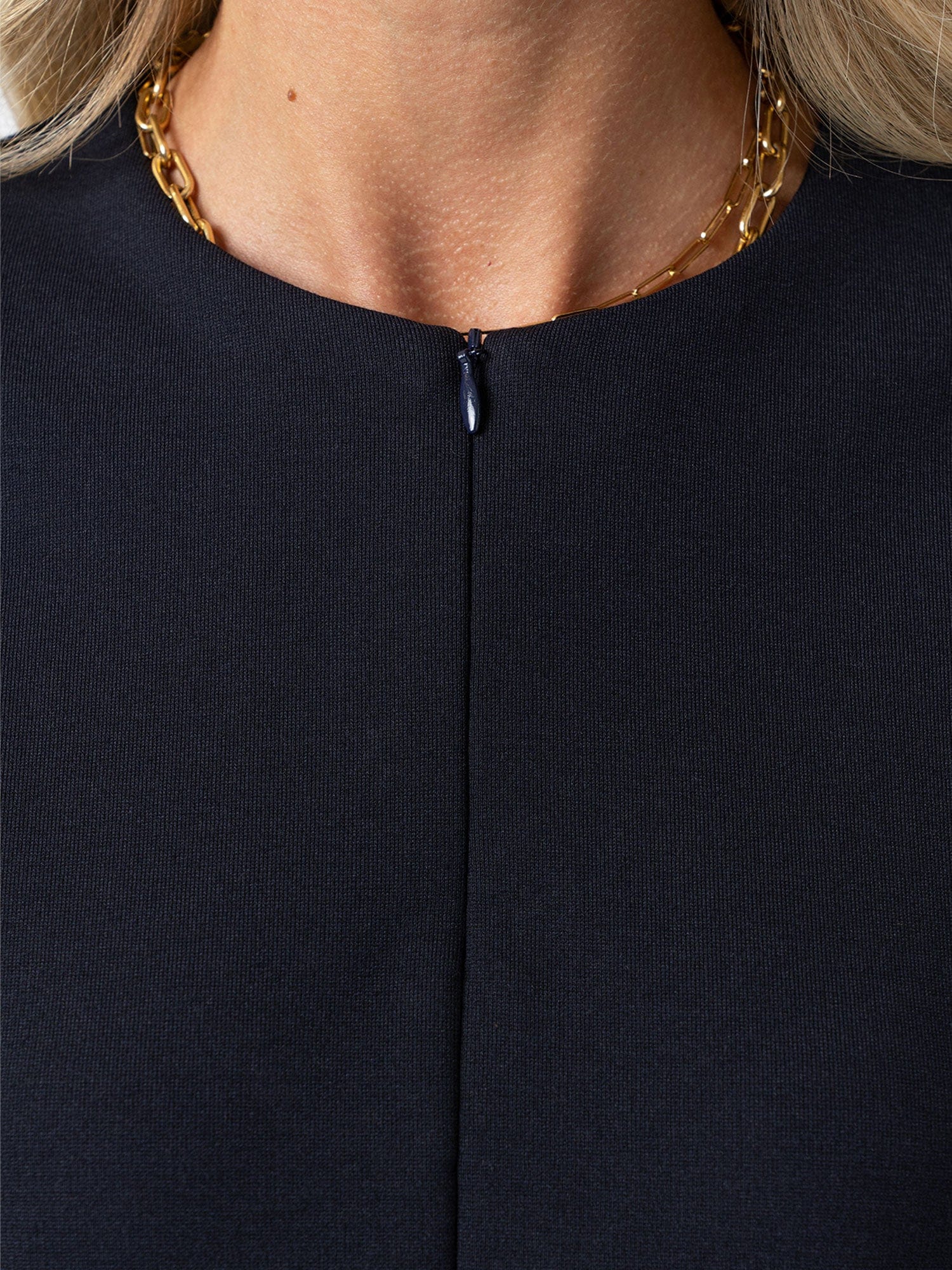 Esme Zip Up Top - Navy - Women's T-shirts | Saint + Sofia® UK