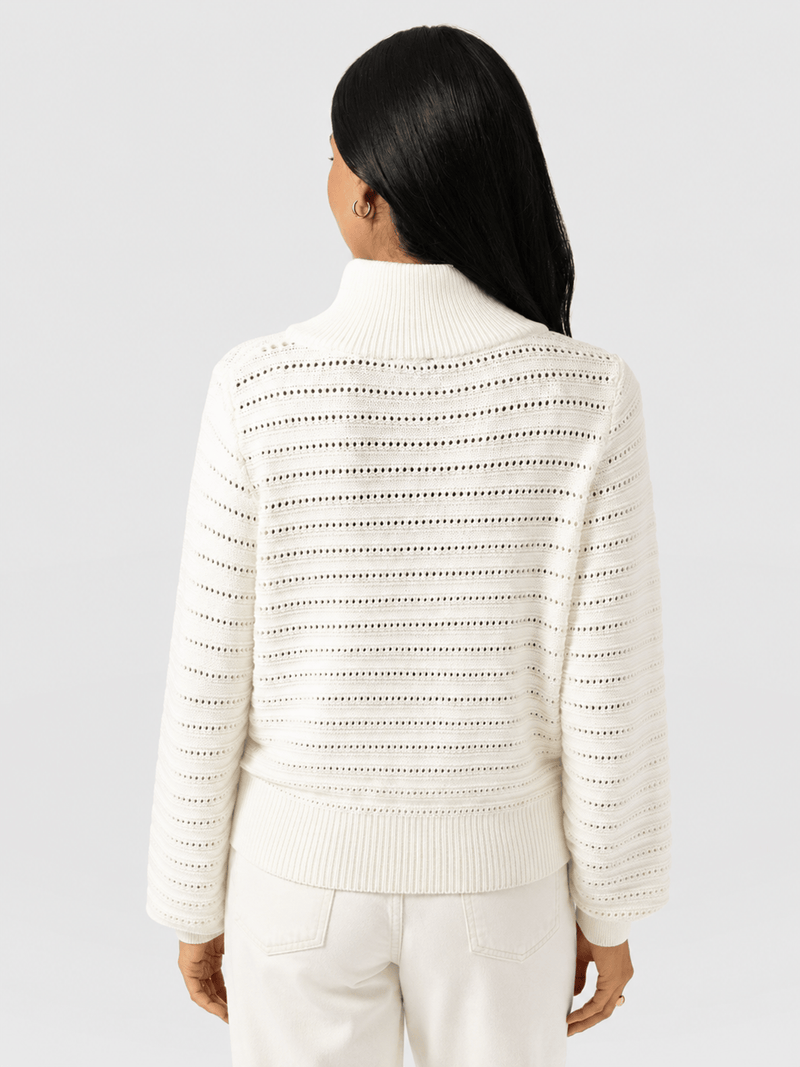 Ester Quarter Zip Knit - Cream