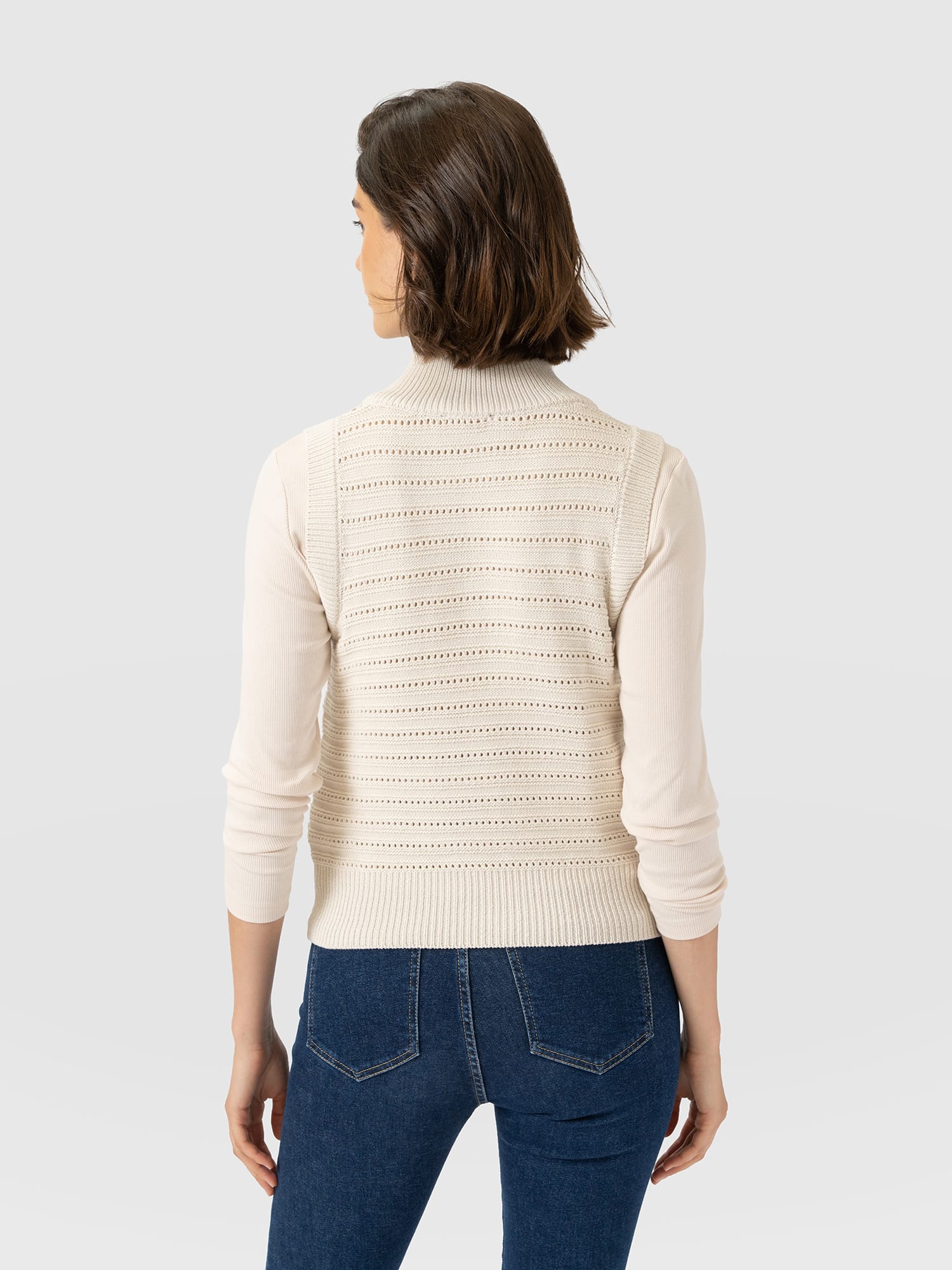 Ester Sleeveless Knit - Cream - Women's Jumpers | Saint and Sofia® UK