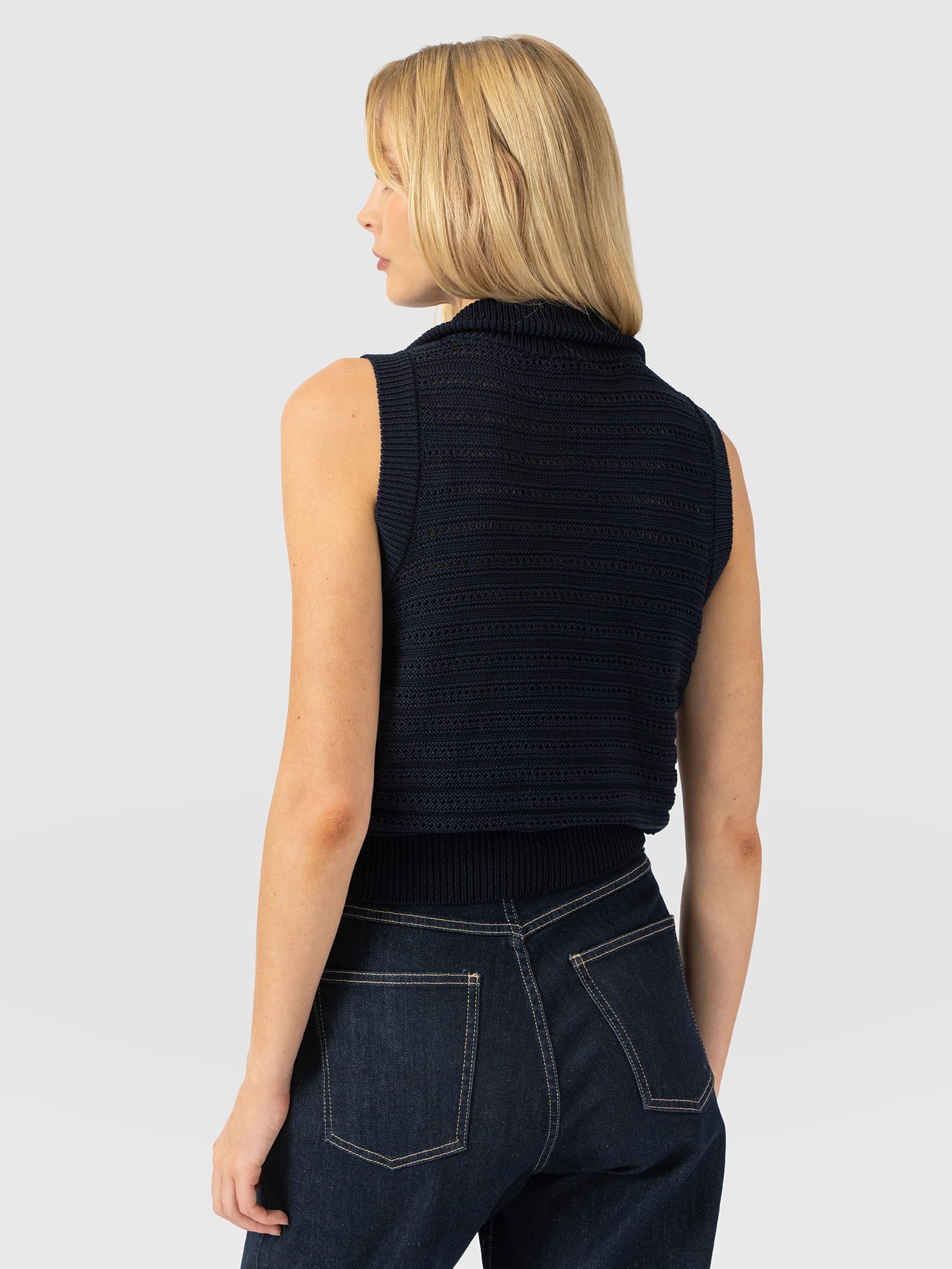 Ester Sleeveless Knit - Navy