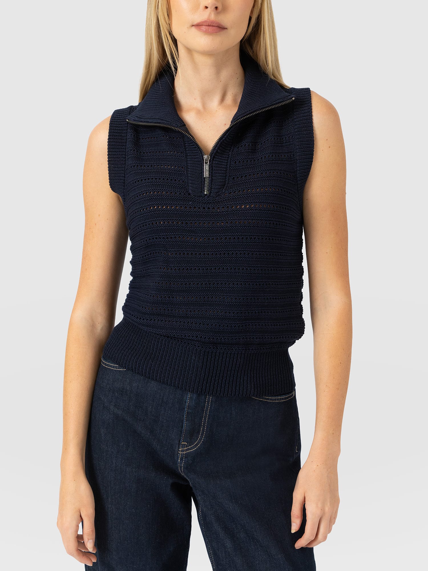 Ester Sleeveless Knit - Navy