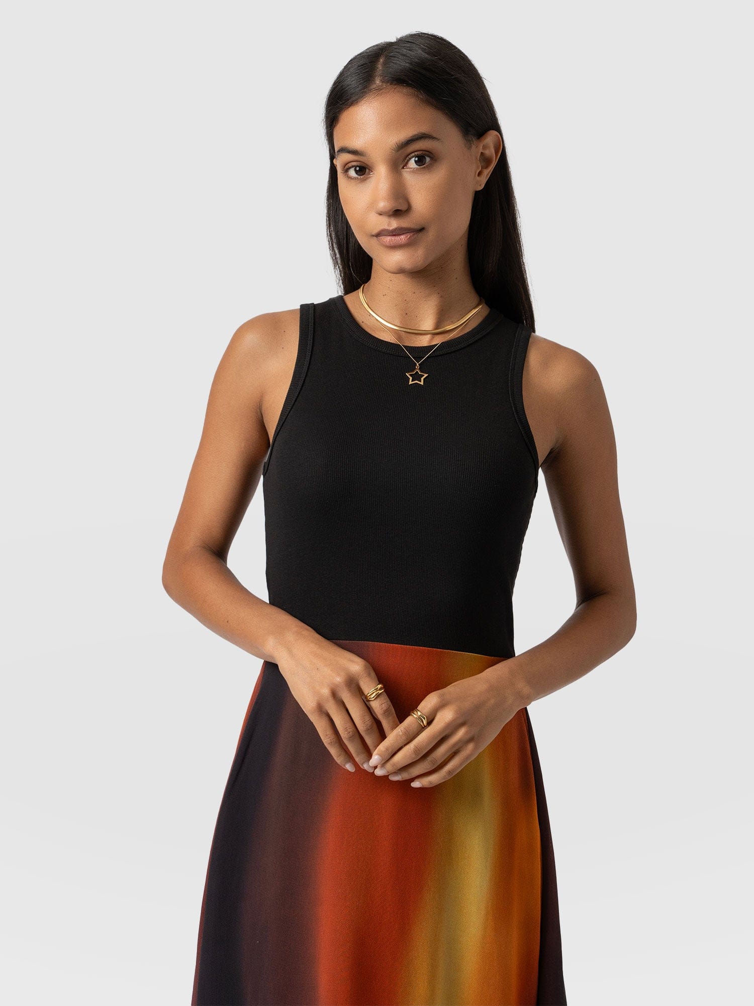 Etta Layered Dress Amber Gradient - Women's Skirts | Saint and Sofia® UK