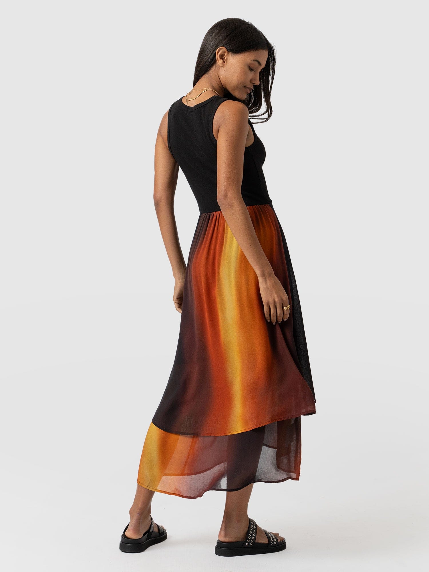 Etta Layered Dress Amber Gradient - Women's Skirts | Saint and Sofia® UK
