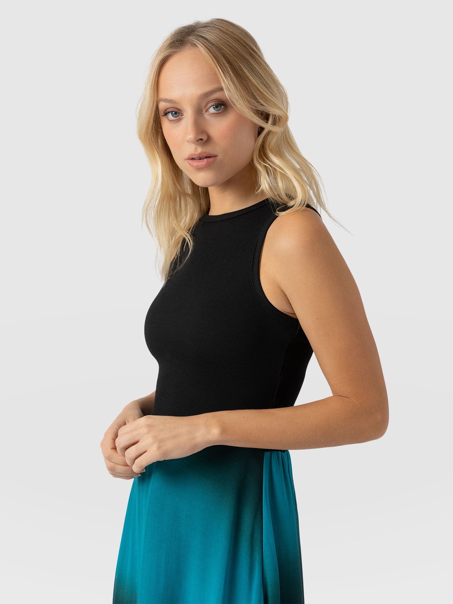 Etta Layered Dress Blue Coral - Women's Skirts | Saint + Sofia® UK