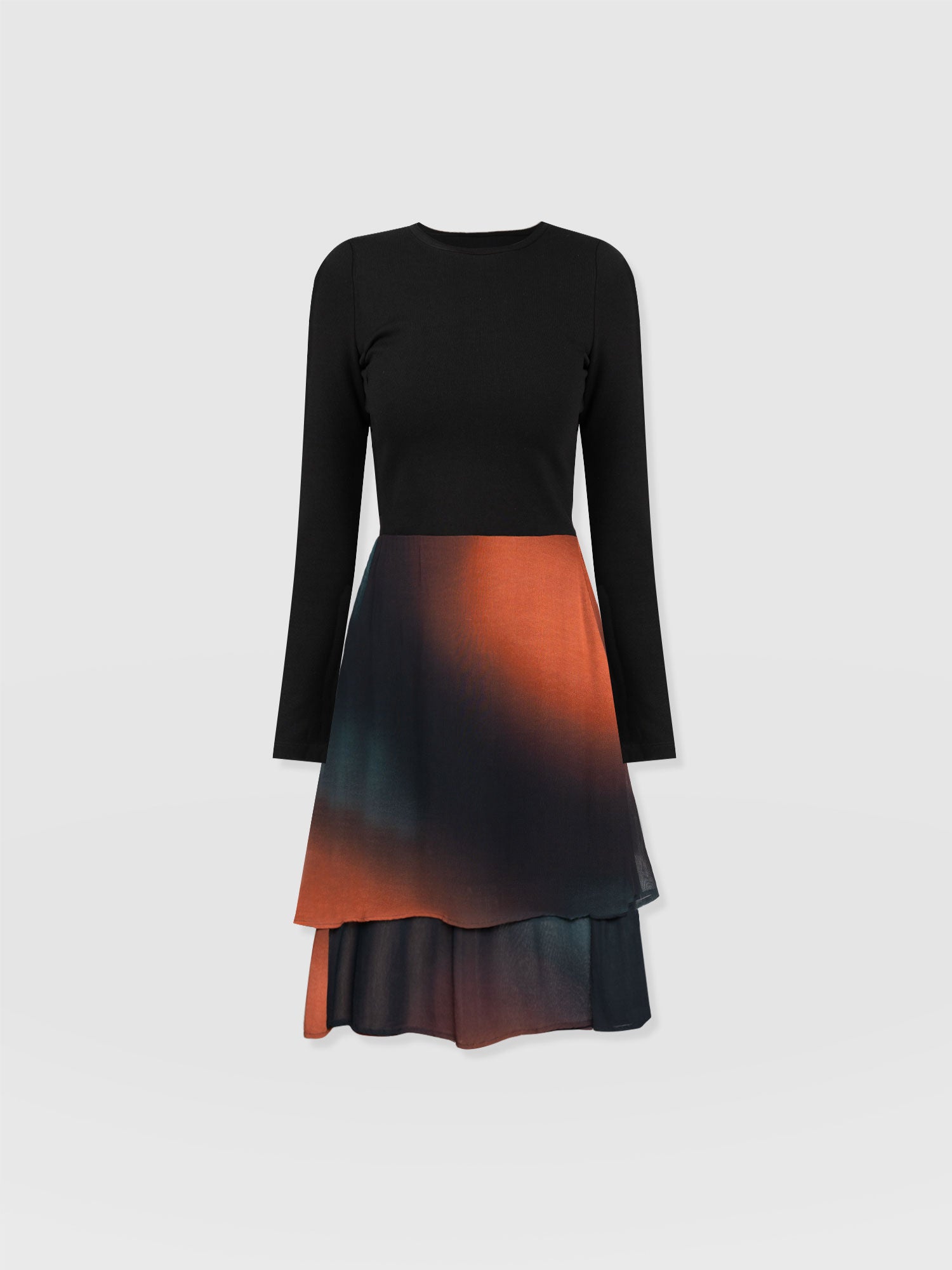 Etta Layered Mini Dress Orange Coral - Women's Dresses | Saint + Sofia® UK