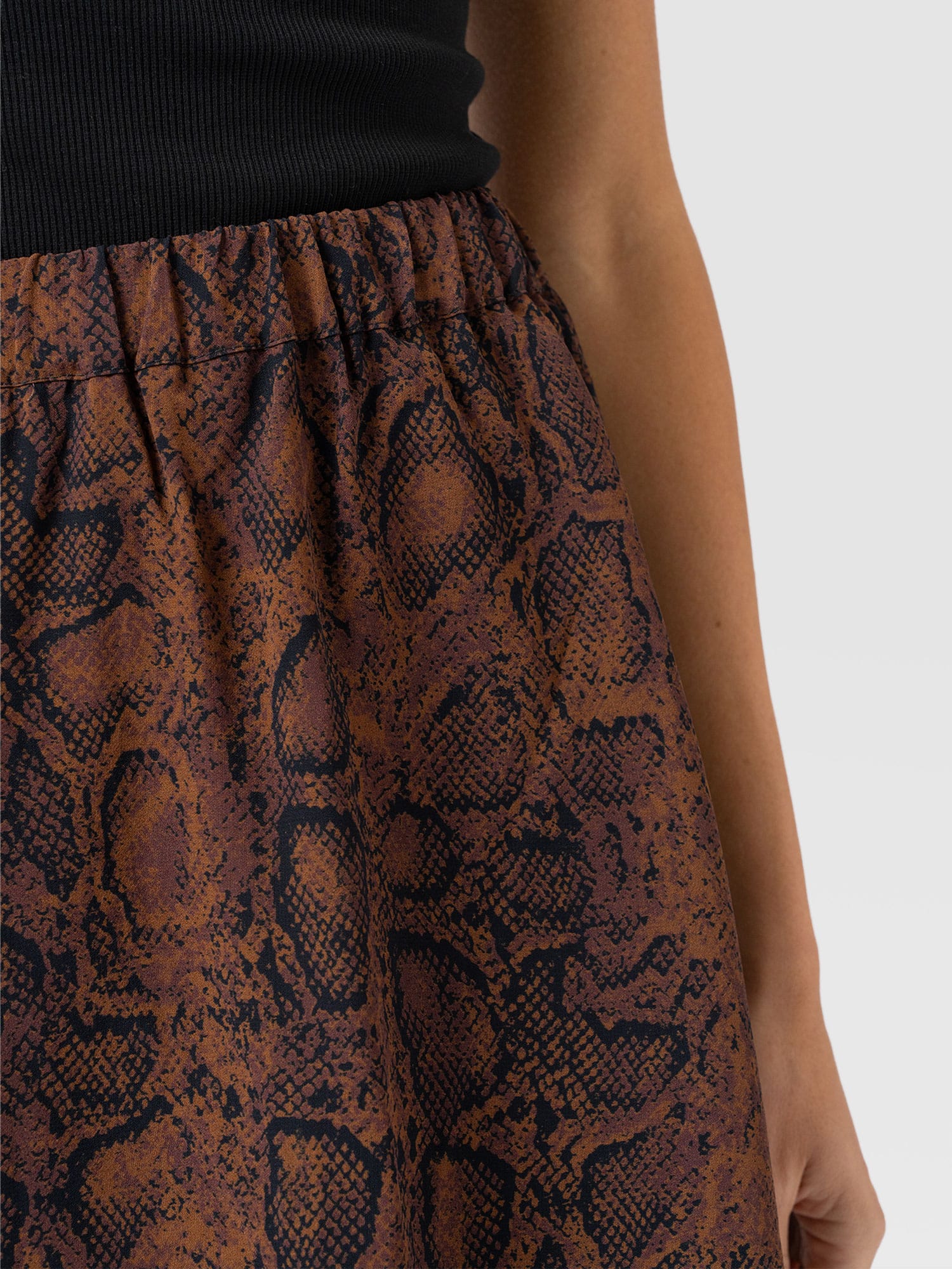 Etta Mini Layered Skirt - Brown Snake
