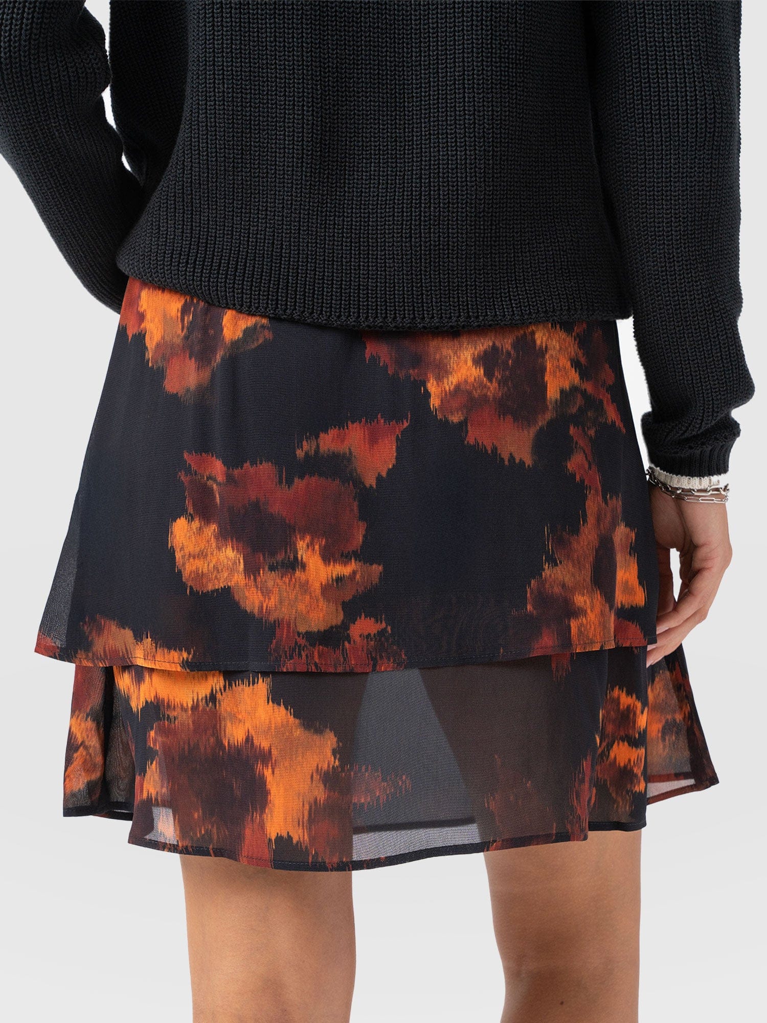 Etta Mini Layered Skirt - Autumn Floral - Women's Shorts | Saint + Sofia® UK