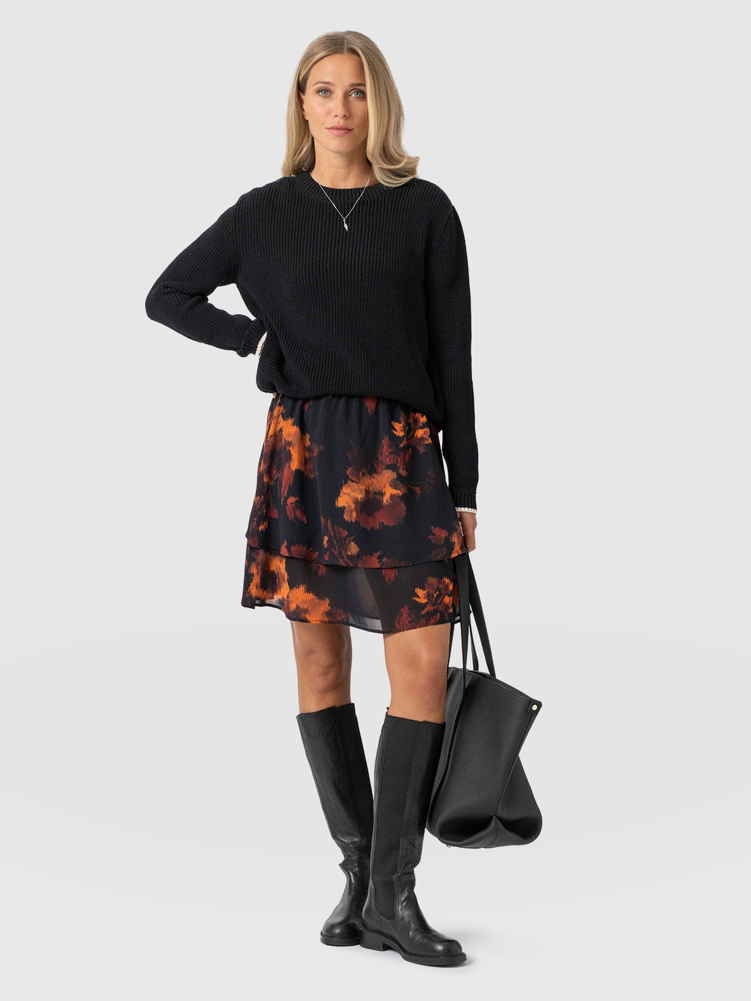 Etta Mini Layered Skirt - Autumn Floral - Women's Shorts | Saint + Sofia® UK