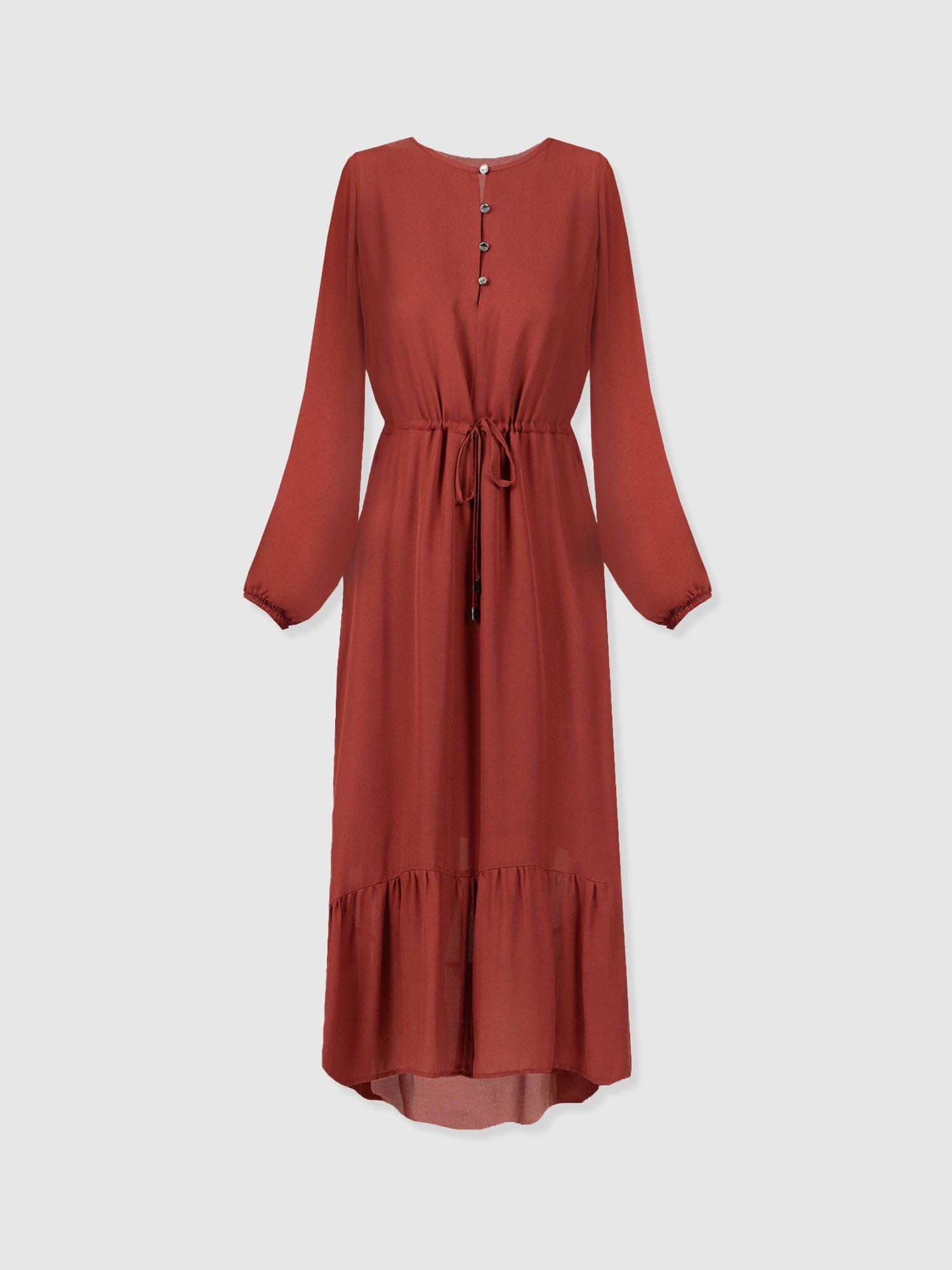 Evelyn High Low Dress - Rust Red - Women's Dresses | Saint + Sofia® UK