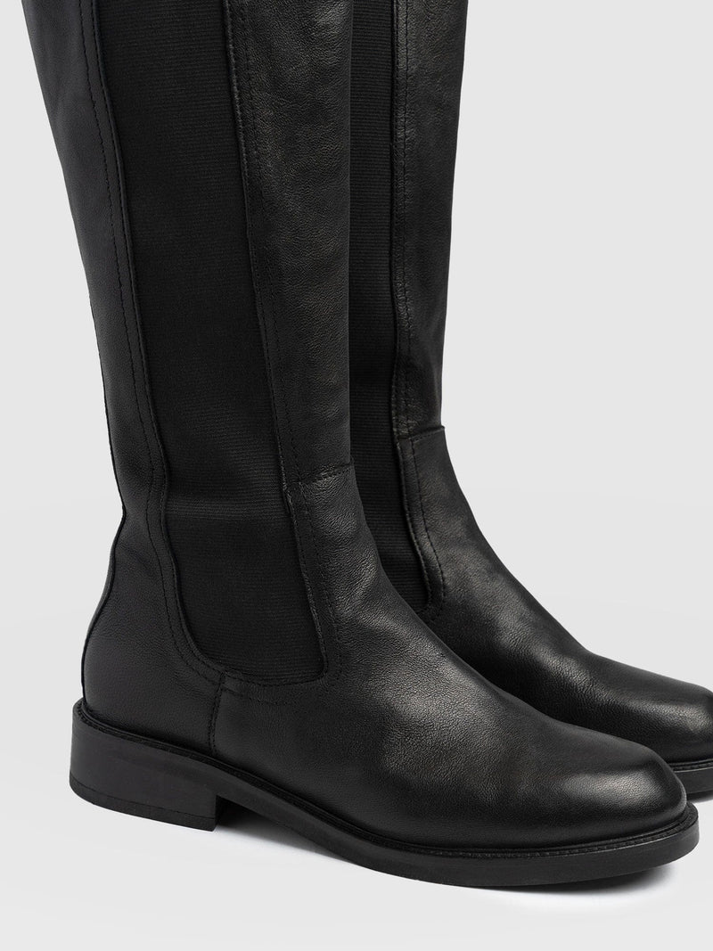 Evelyn Knee High Boot Black - Women's Leather Boots | Saint + Sofia® UK