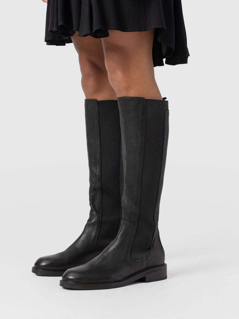 Evelyn Knee High Boot Black - Women's Leather Boots | Saint + Sofia® UK