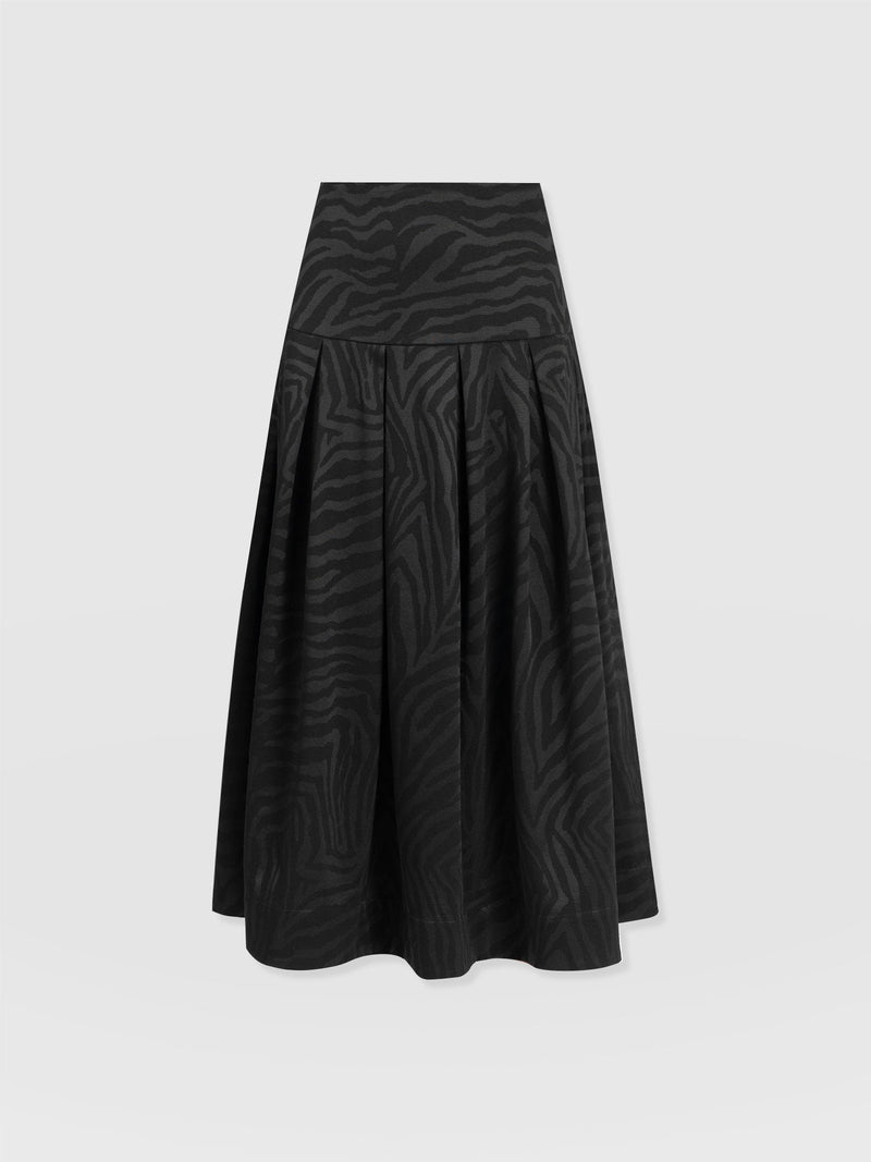 Everly Pleated Skirt Black Zebra - Women's Skirts | Saint + Sofia® UK