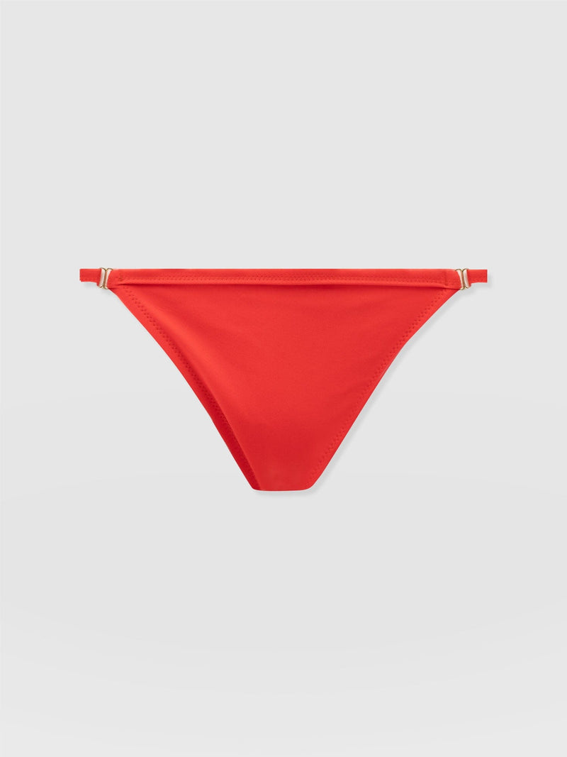 Faye Adjustable Bikini Bottom - Red - Women's Swimwear | Saint + Sofia® UK