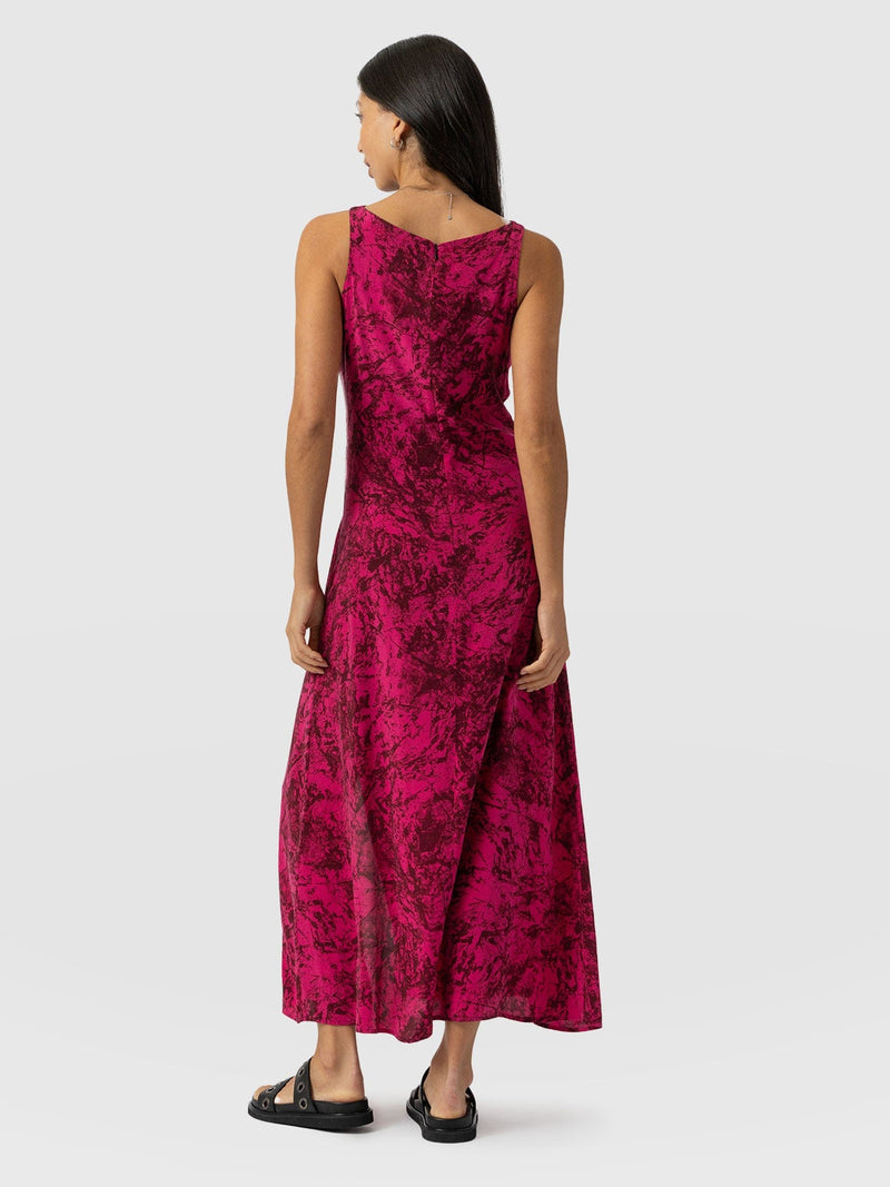 Faye Cowl Neck Dress Pink Marble - Women's Dresses | Saint + Sofia® UK