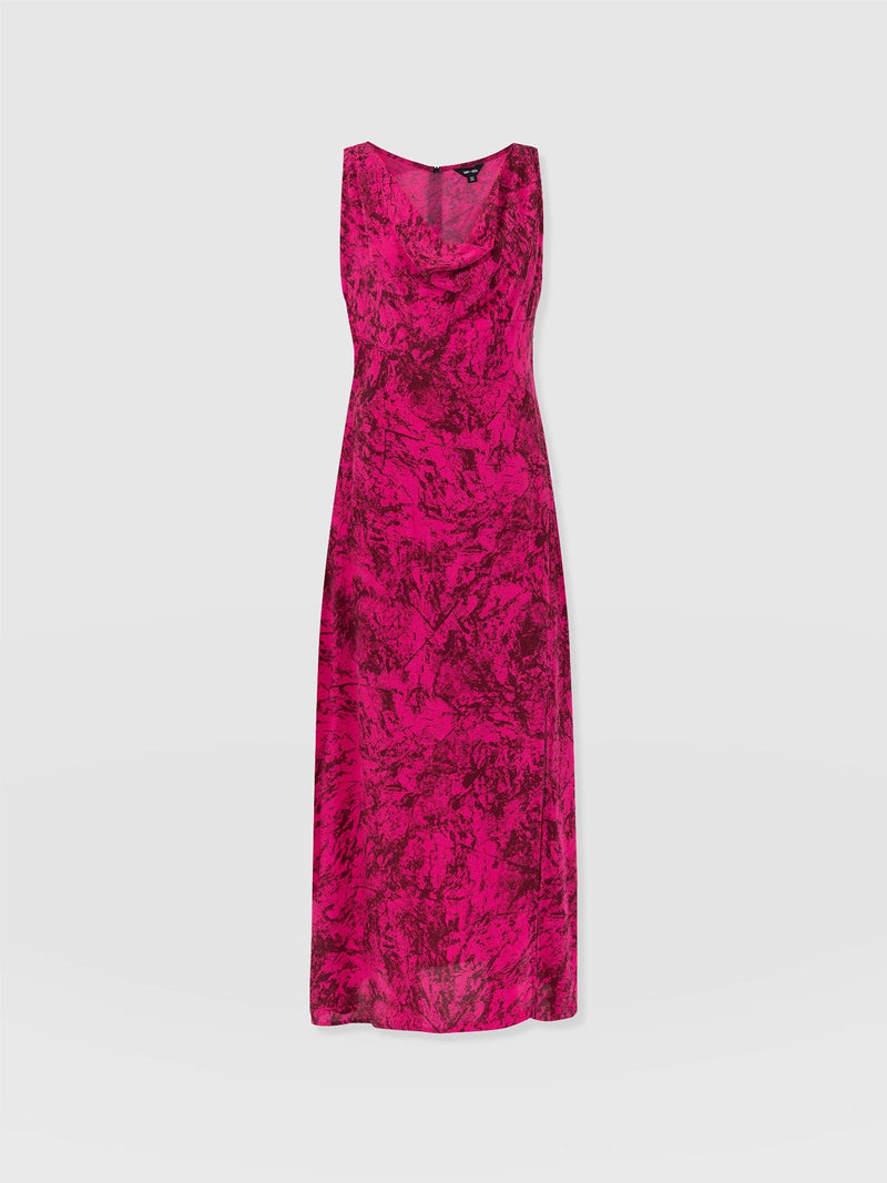 Faye Cowl Neck Dress Pink Marble - Women's Dresses | Saint + Sofia® UK