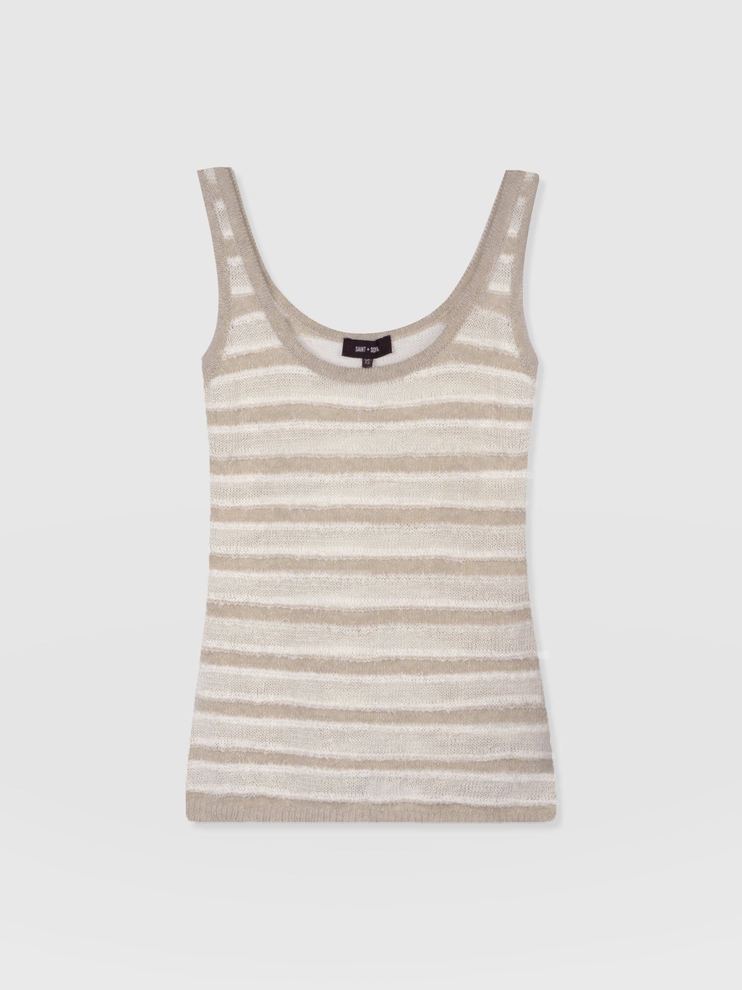 Fearne Knit Cami - Cream Stripe - Women's Tanks | Saint + Sofia® UK