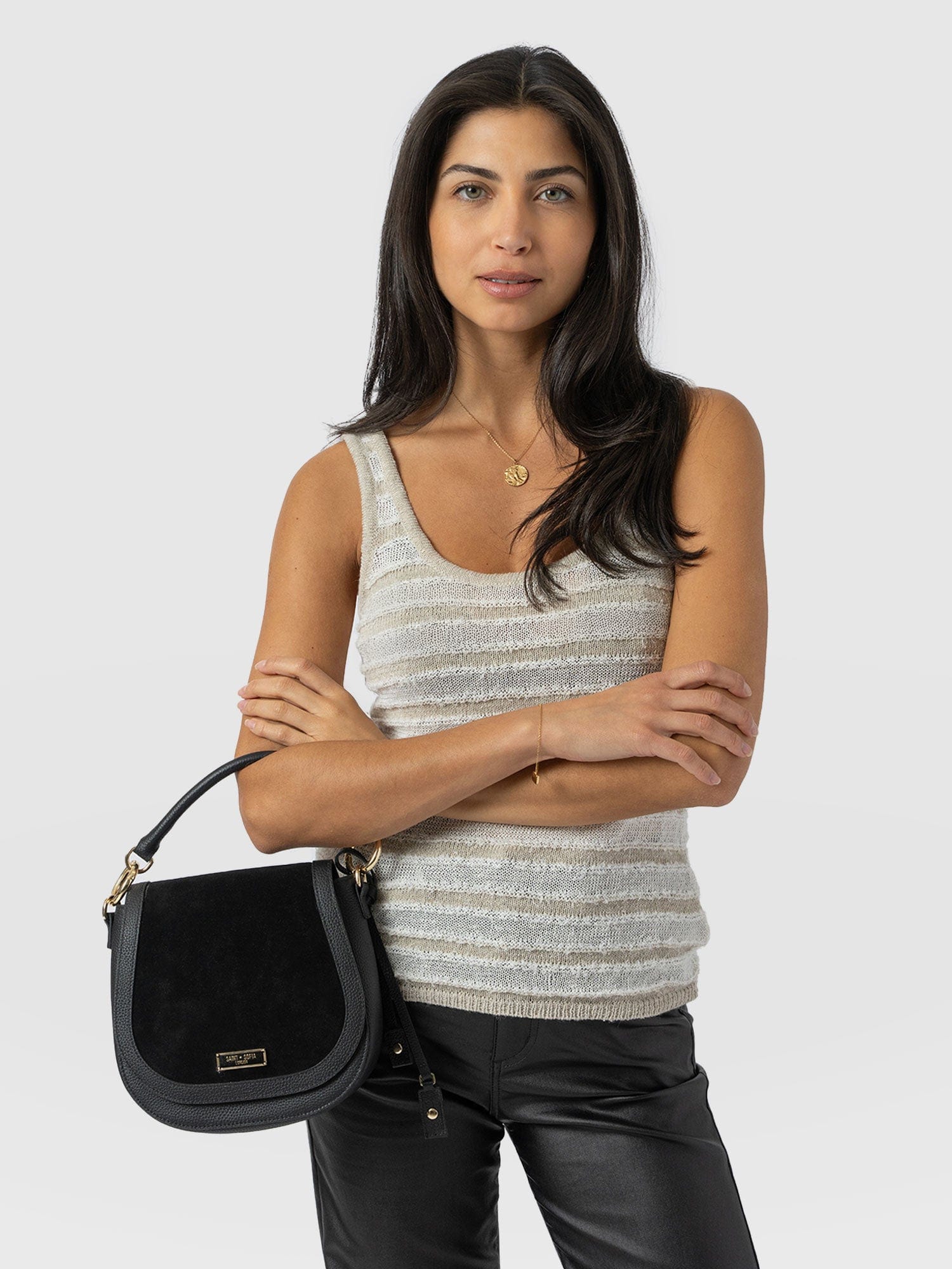 Fearne Knit Cami - Cream Stripe - Women's Tanks | Saint + Sofia® UK