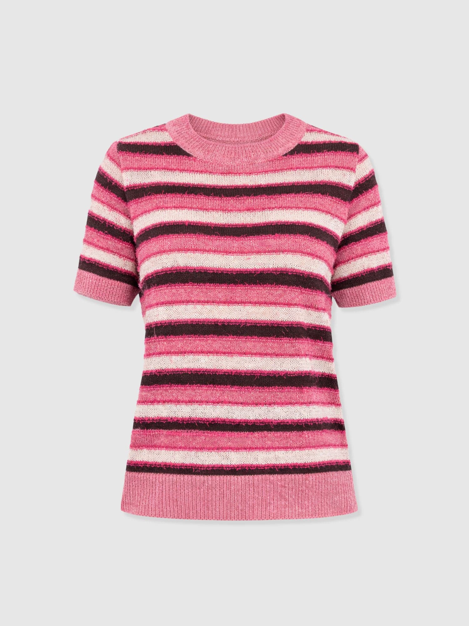 Fearne Knit Tee - Pink Stripe - Women's Jumpers | Saint + Sofia® UK