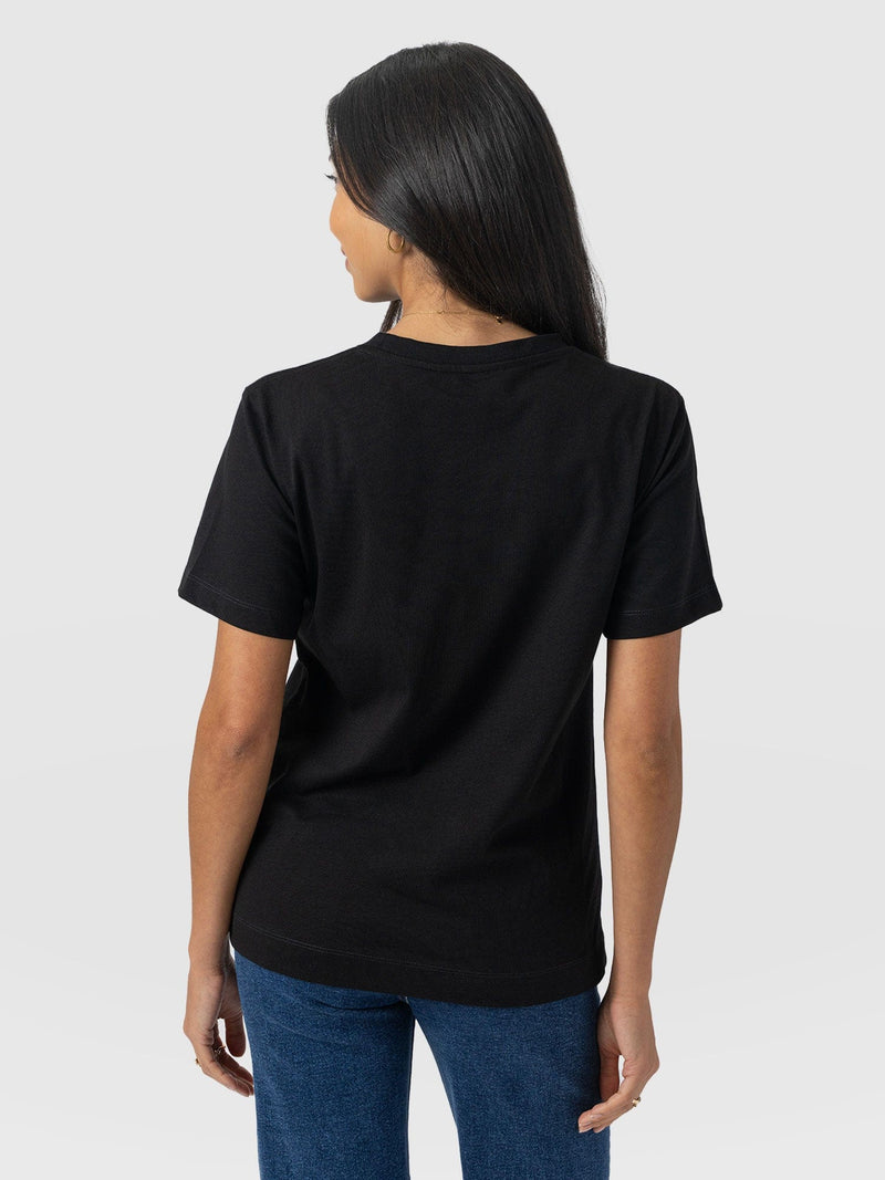 Finsbury Crew Neck Tee - Black - Women's T-shirts | Saint + Sofia® UK