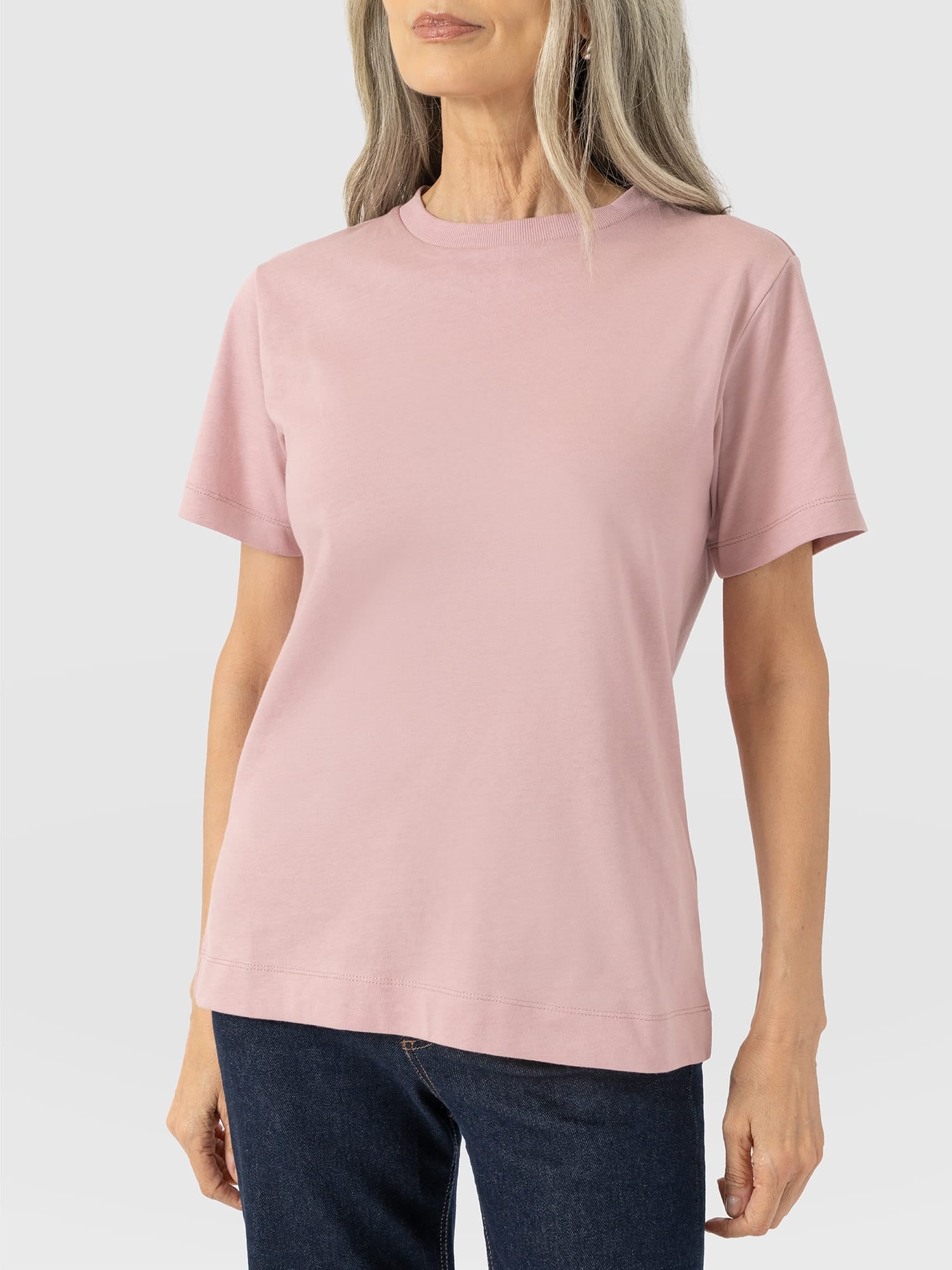 Finsbury Crew Neck Tee - Dusty Pink - Women's T-shirts | Saint and Sofia® UK