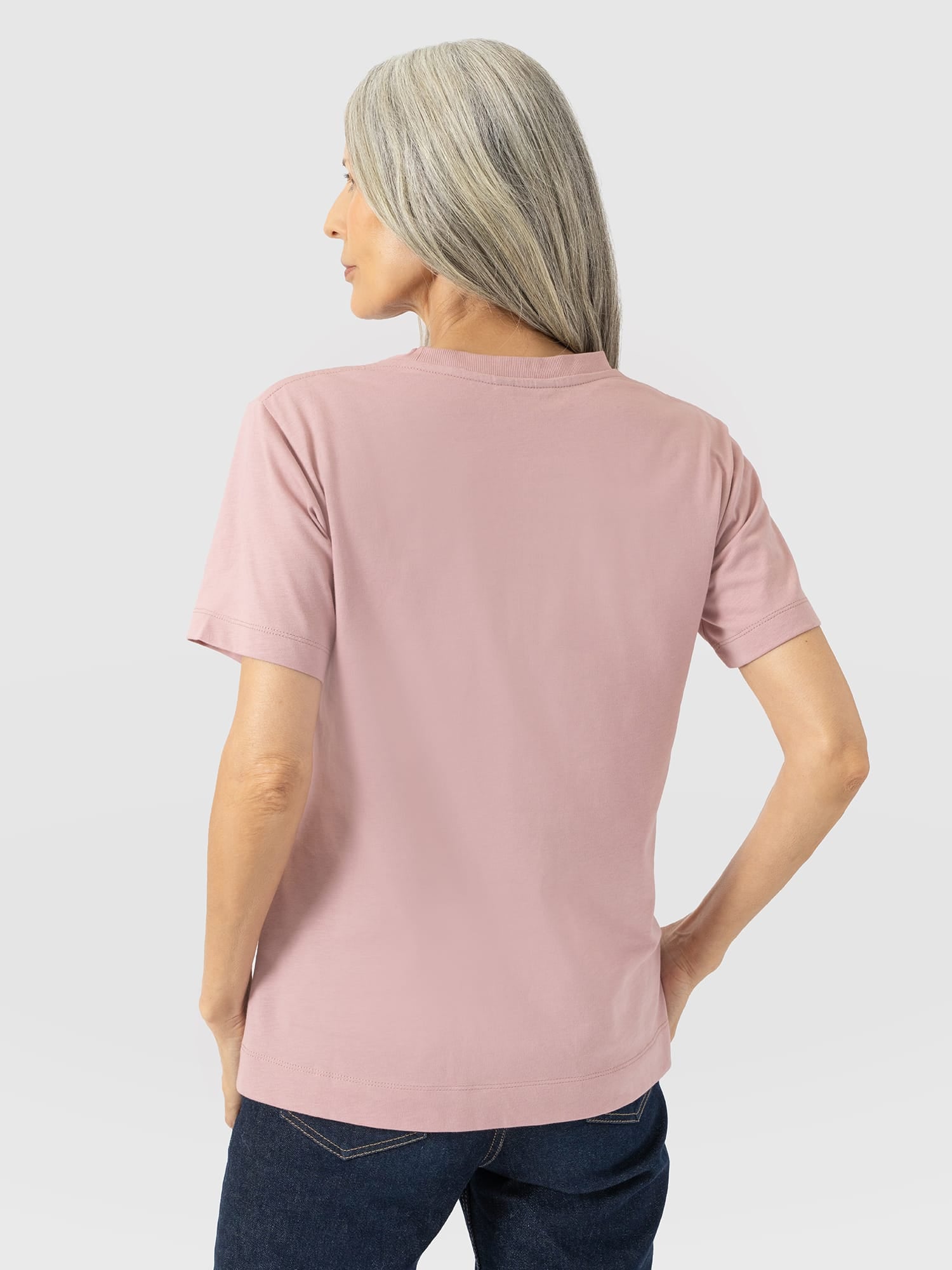 Finsbury Crew Neck Tee - Dusty Pink - Women's T-shirts | Saint and Sofia® UK