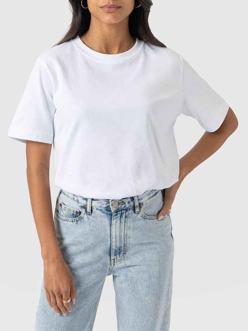 Finsbury Crew Neck Tee White - Women's T-Shirts | Saint + Sofia® UK