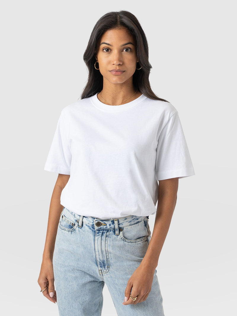 Finsbury Crew Neck Tee White - Women's T-Shirts | Saint + Sofia® UK