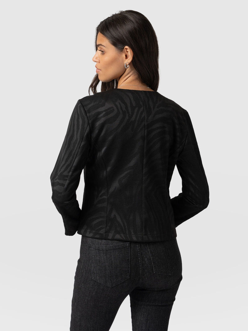 Florence Jacket Black Zebra - Women's Jackets | Saint + Sofia® UK