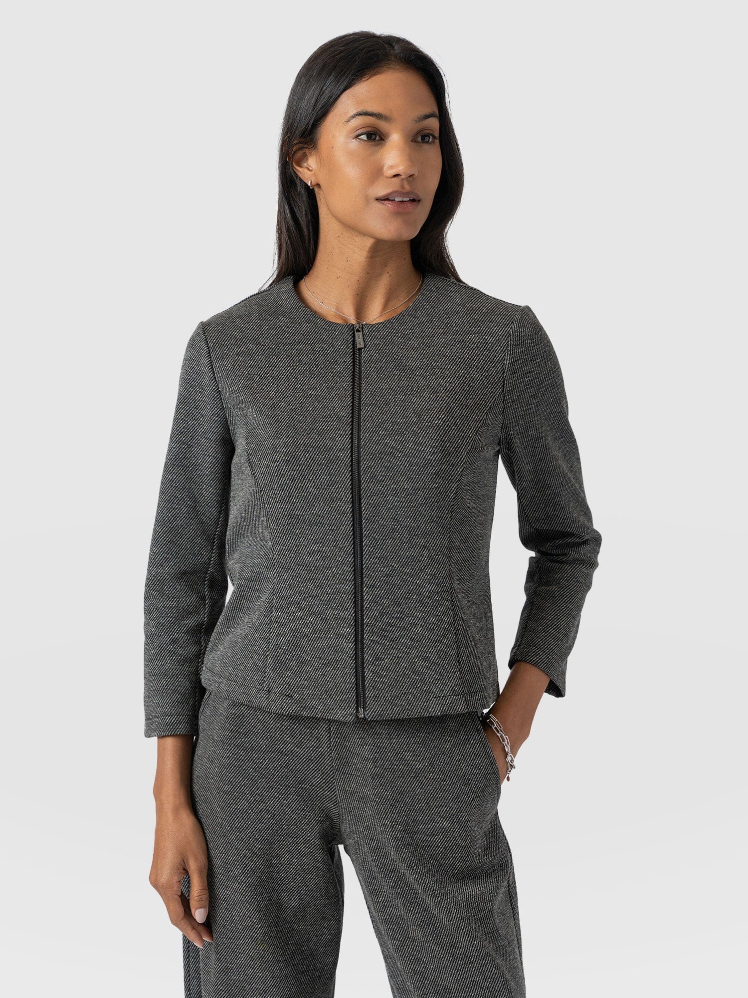 Florence Jacket - Grey Twill - Women's Jackets | Saint + Sofia® UK