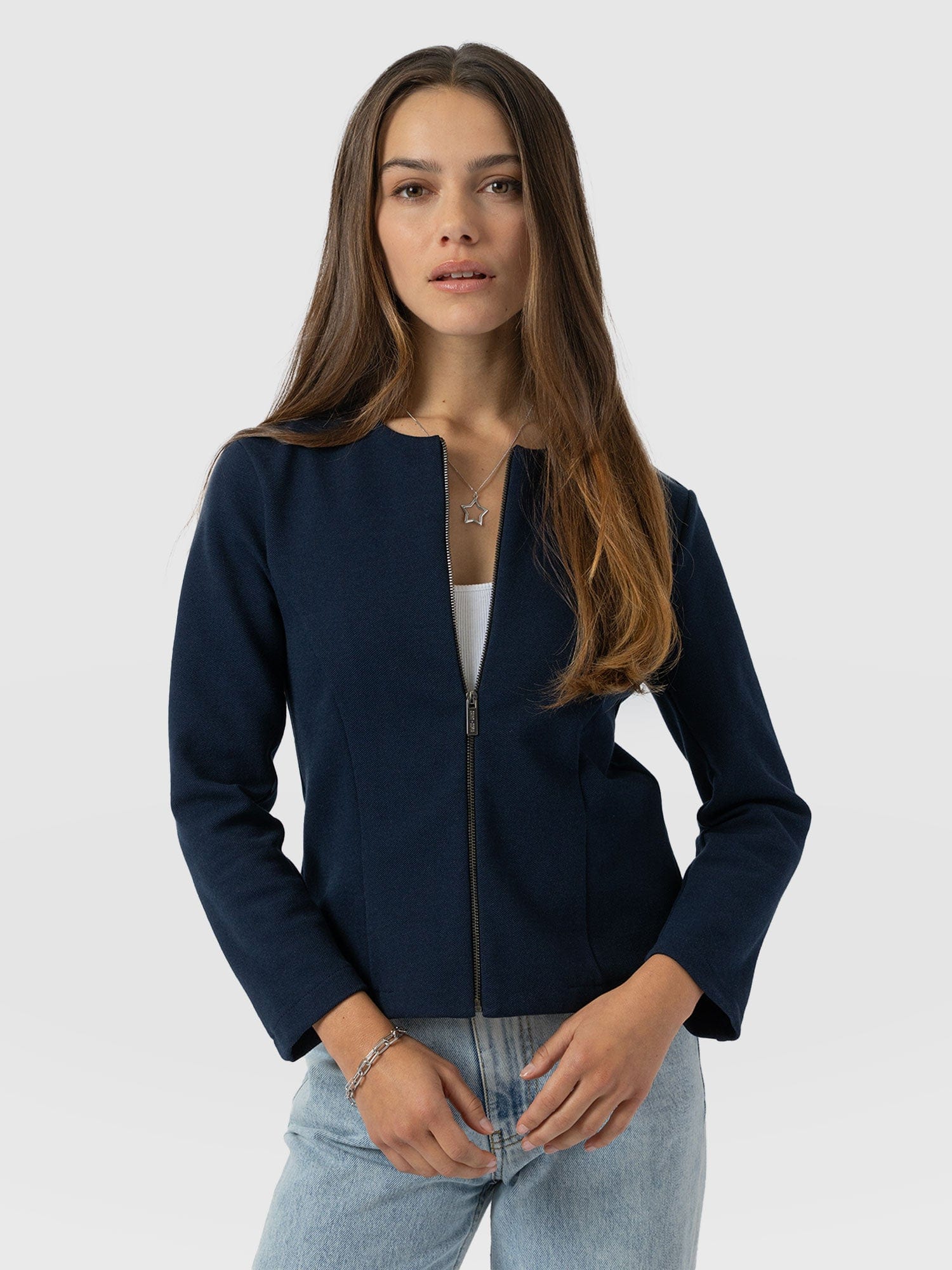 Florence Jacket - Navy Twill - Women's Jackets | Saint + Sofia® UK