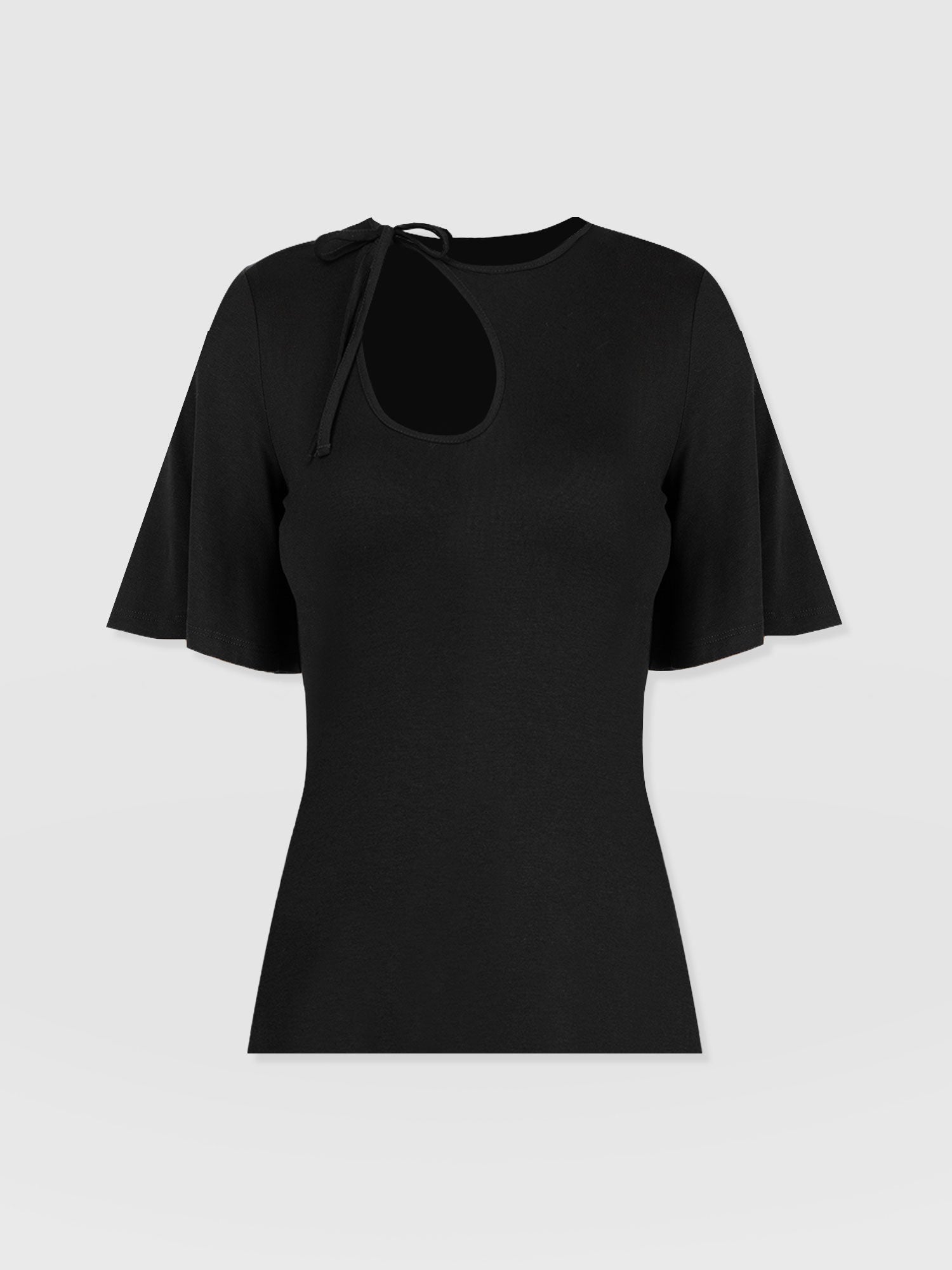 Freya Tie Tee - Black - Women's T-Shirts | Saint + Sofia® UK