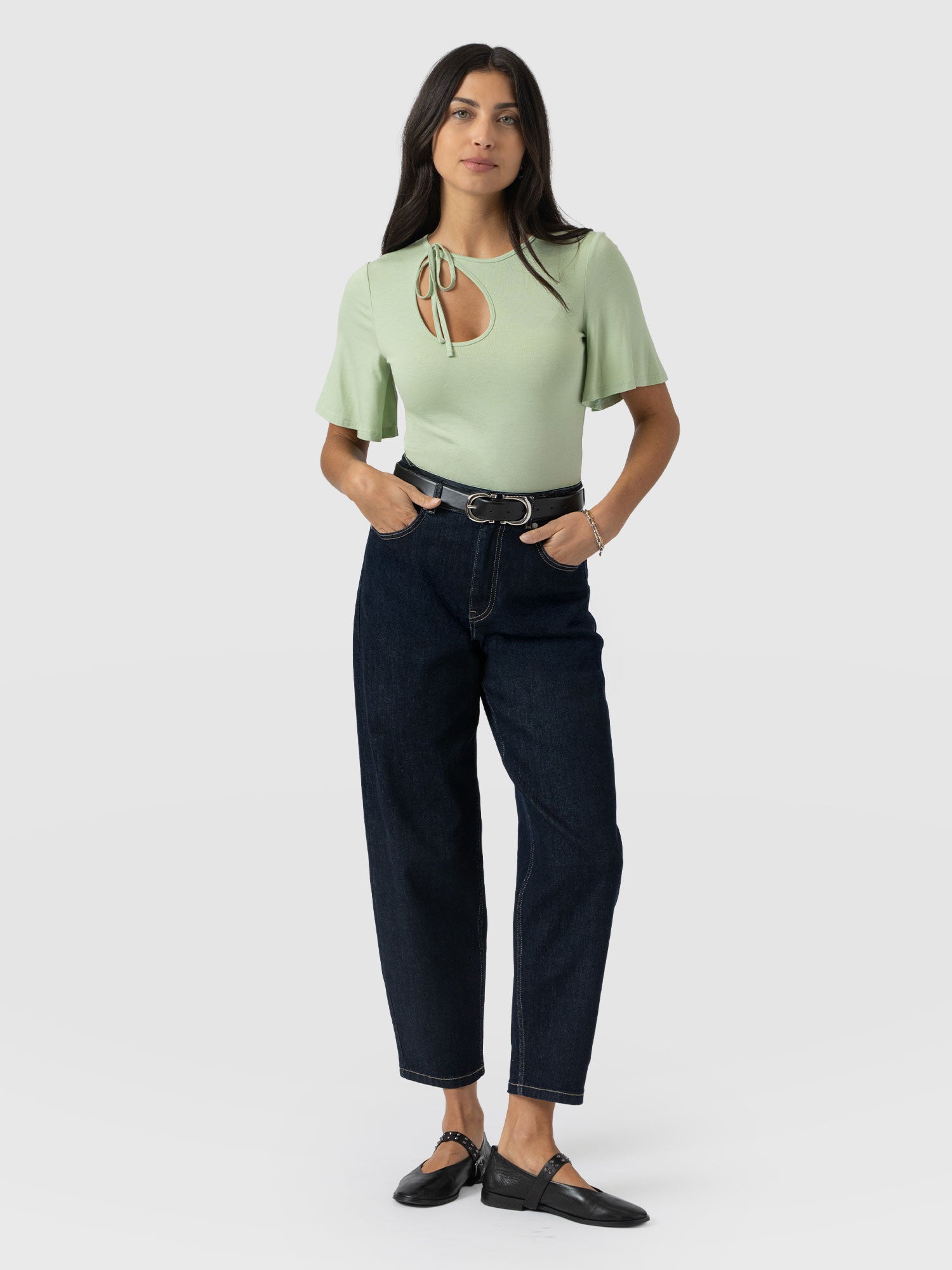 Freya Tie Tee - Mint - Women's T-shirts | Saint + Sofia® UK