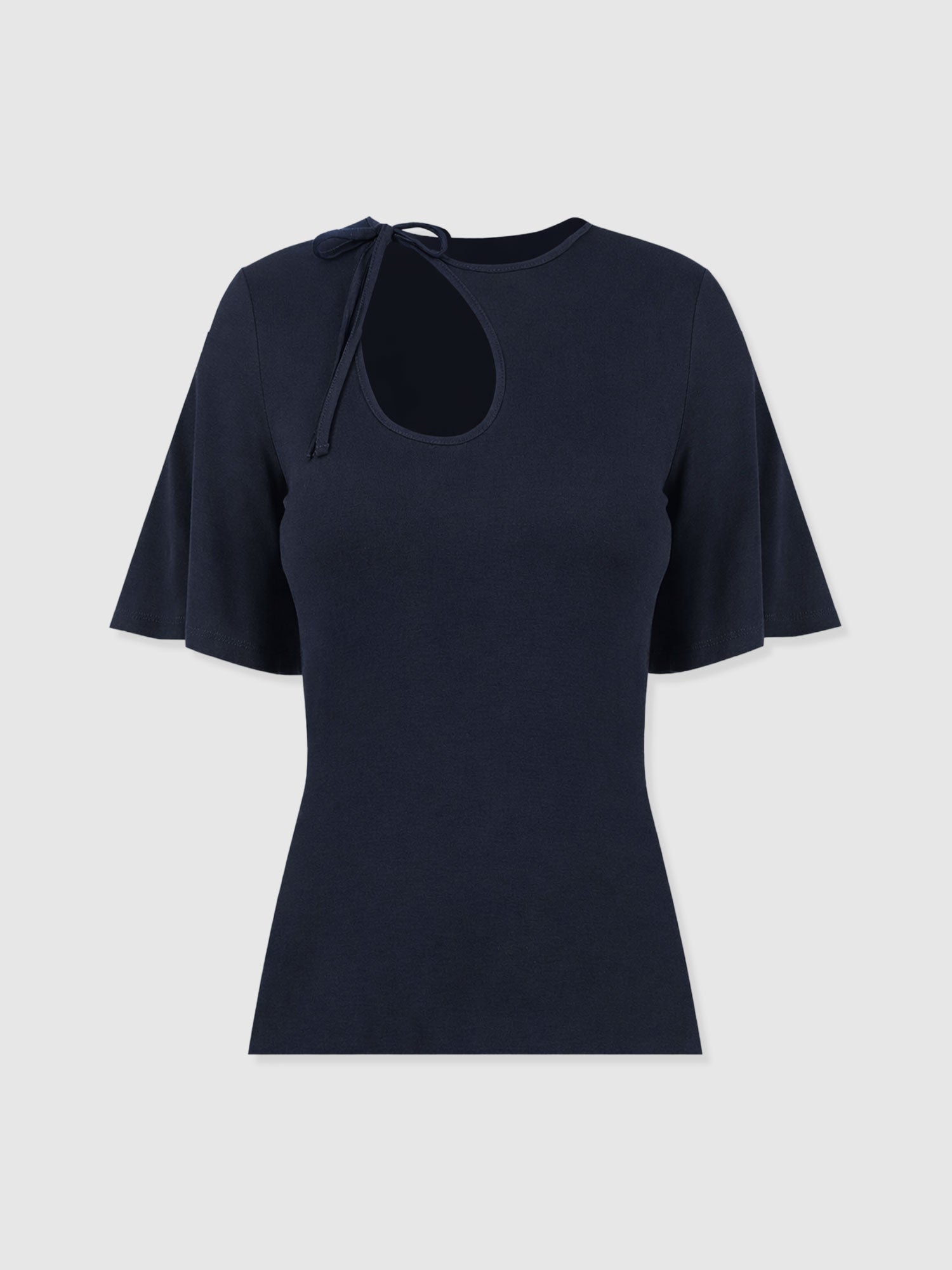 Freya Tie Tee - Navy - Women's T-shirts | Saint + Sofia® UK