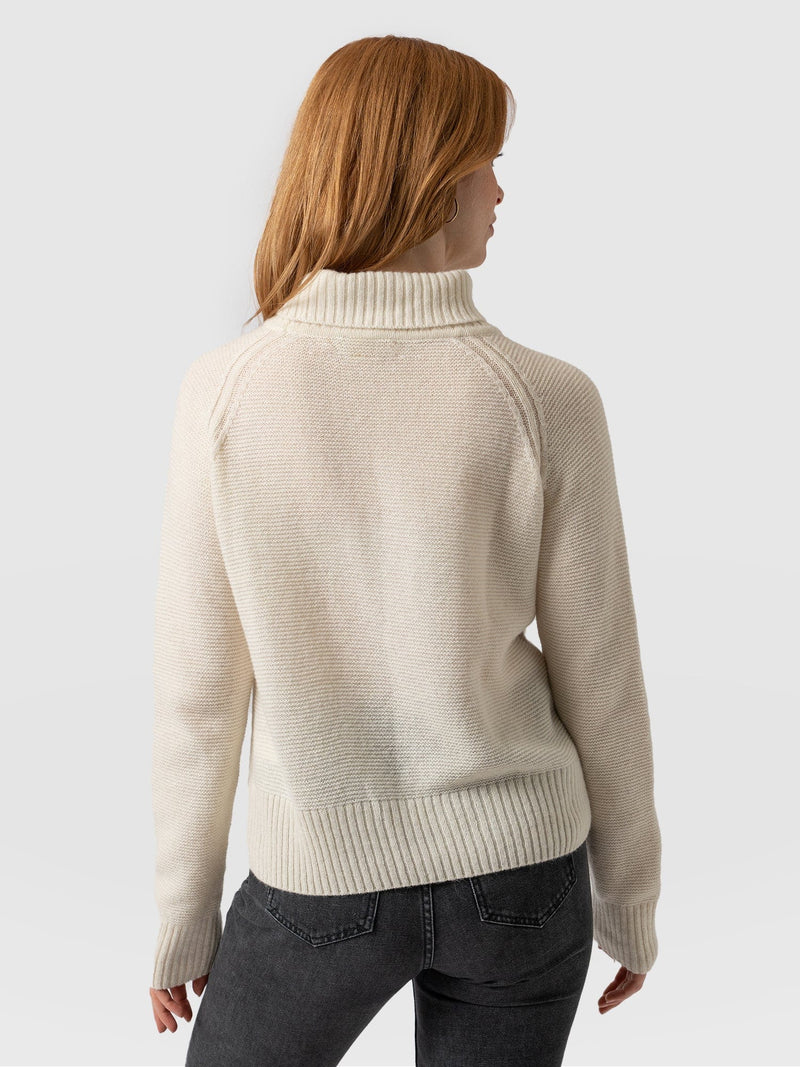 Glen Cable Knit Jumper Cream - Women's Jumpers | Saint + Sofia® UK