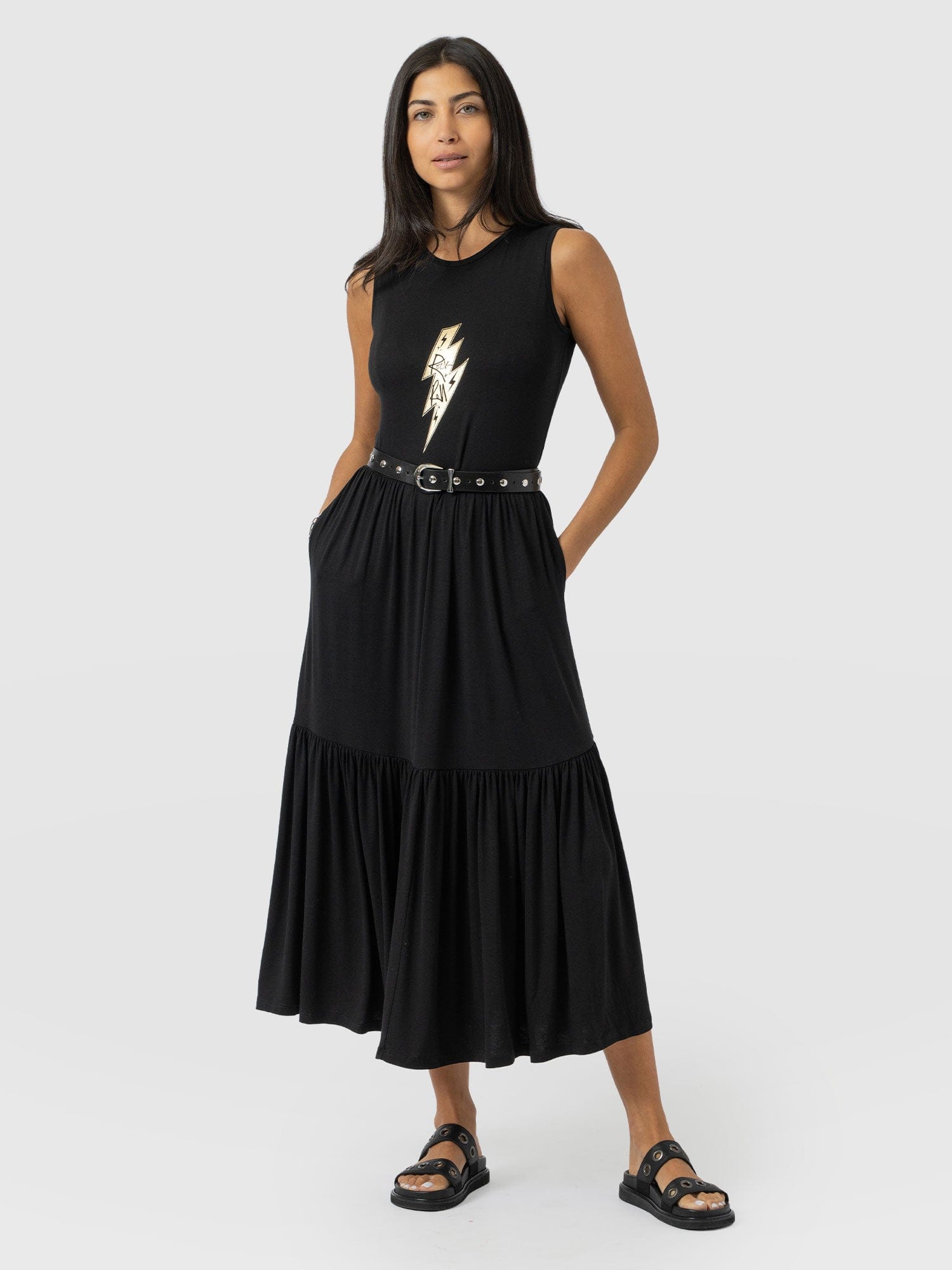 knee length dresses for ladies Greenwich Dress Black Lightning - Women's Dresses